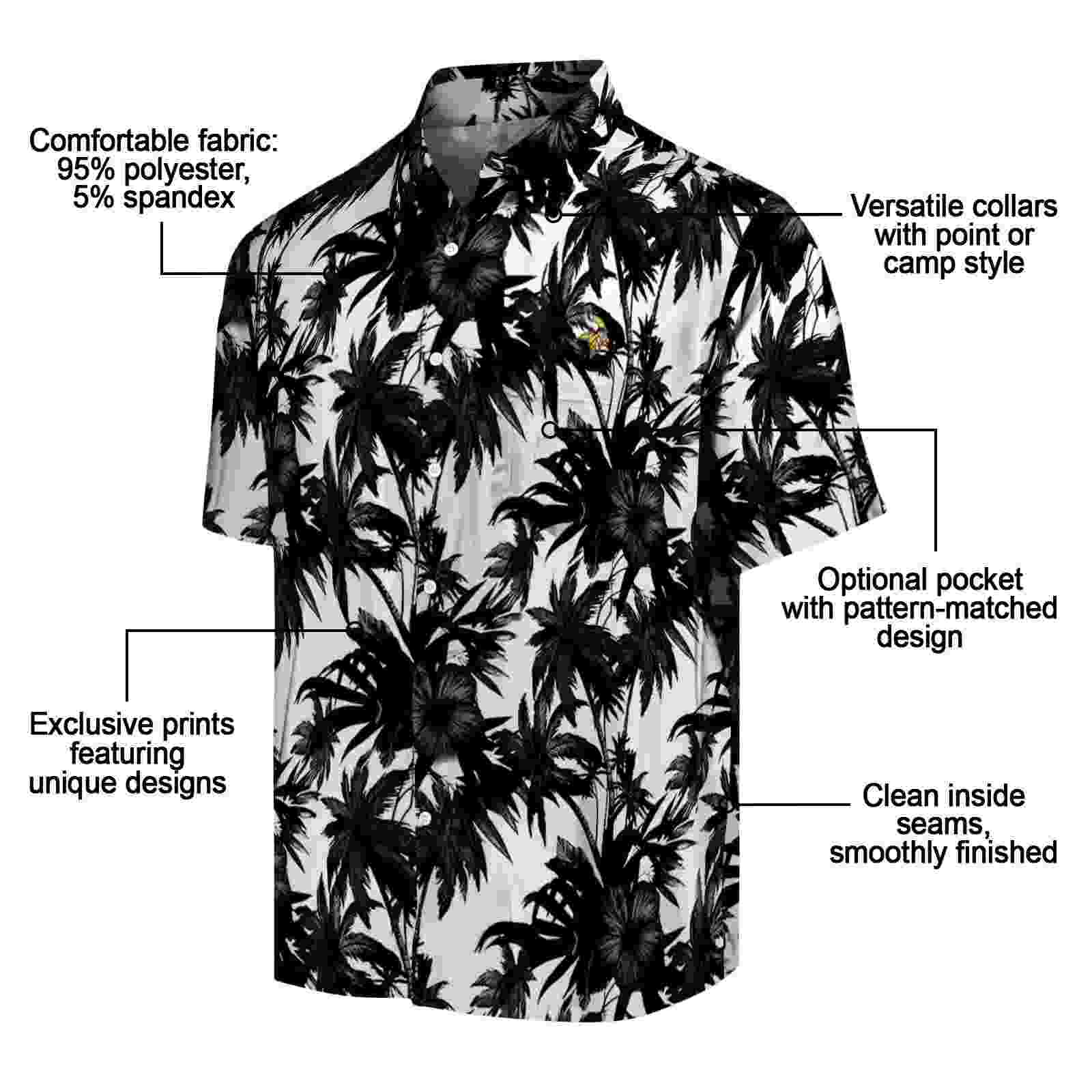 minnesota vikings palm motifs black white hawaiian shirt new arrival