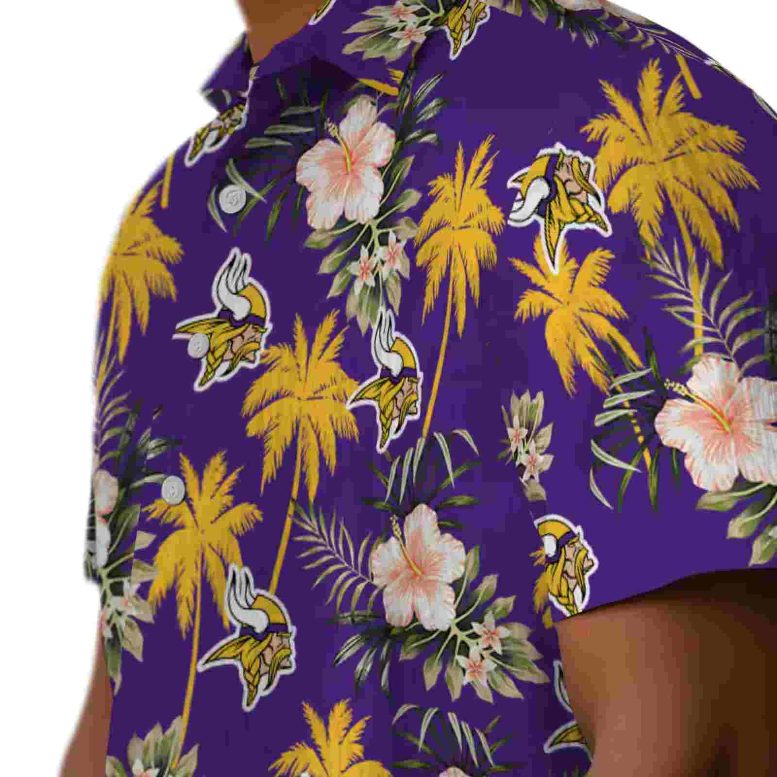 minnesota vikings palm tree flower purple hawaiian shirt trendy