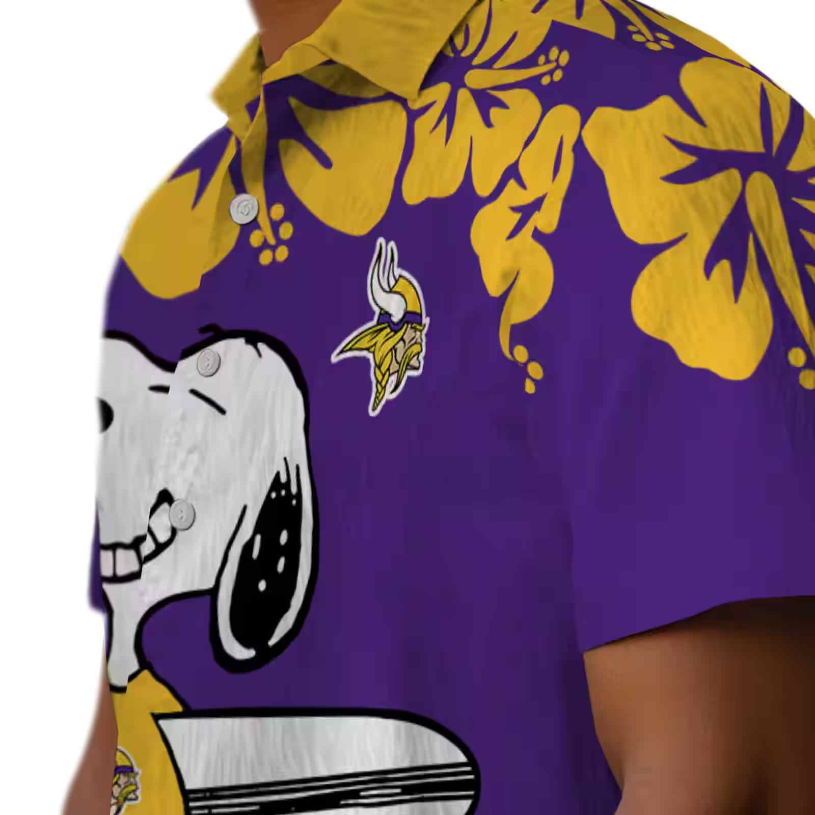 minnesota vikings snoopy surf purple white hawaiian shirt trendy