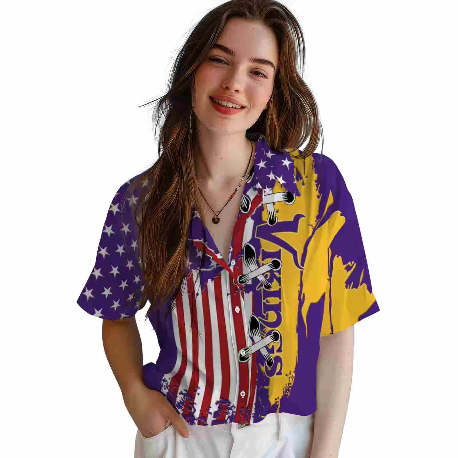 minnesota vikings stitched flag purple hawaiian shirt latest model