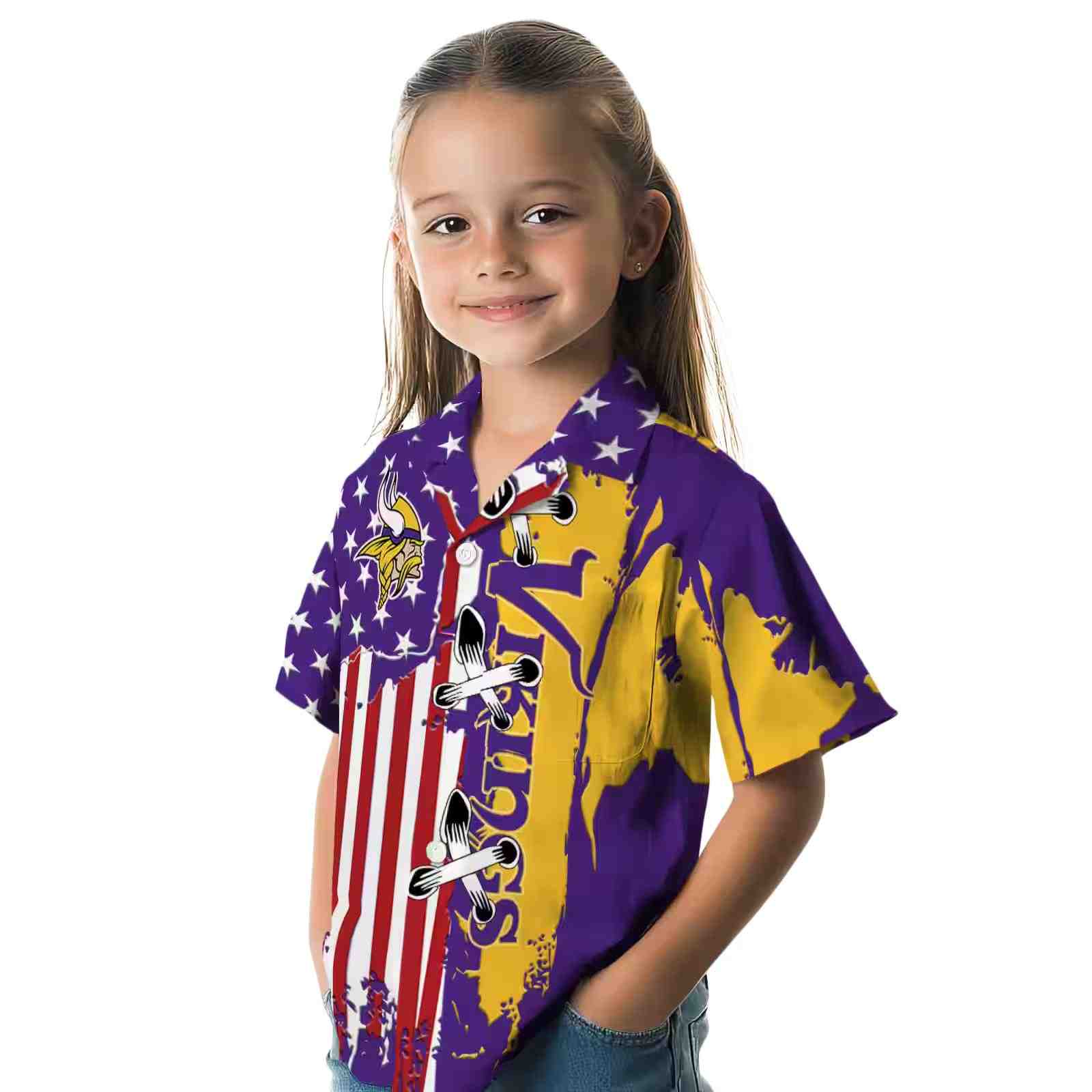 minnesota vikings stitched flag purple hawaiian shirt premium grade