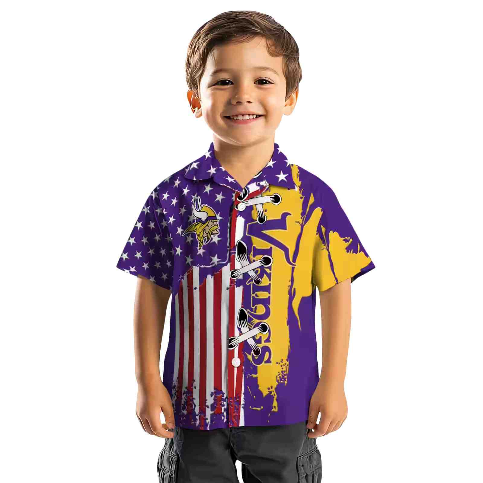 minnesota vikings stitched flag purple hawaiian shirt top rated