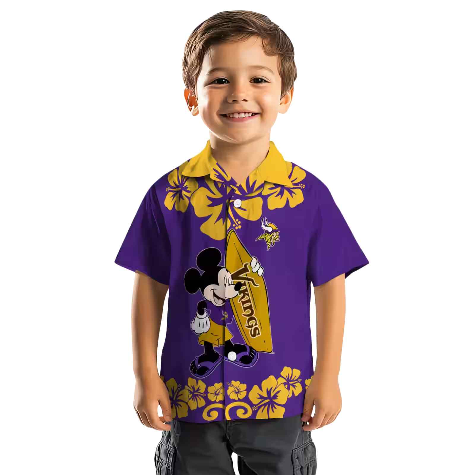 minnesota vikings surfing mickey purple hawaiian shirt top rated