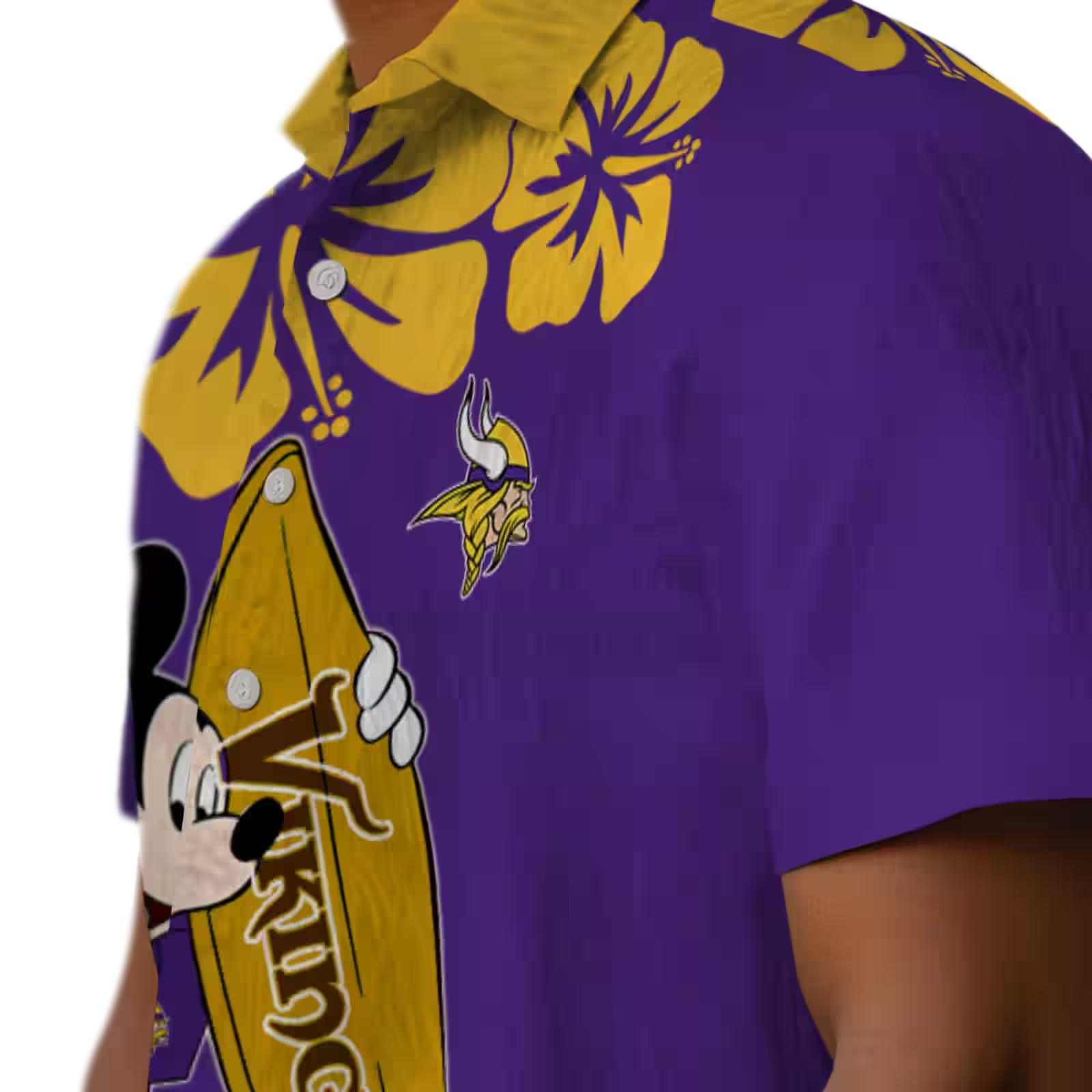 minnesota vikings surfing mickey purple hawaiian shirt trendy