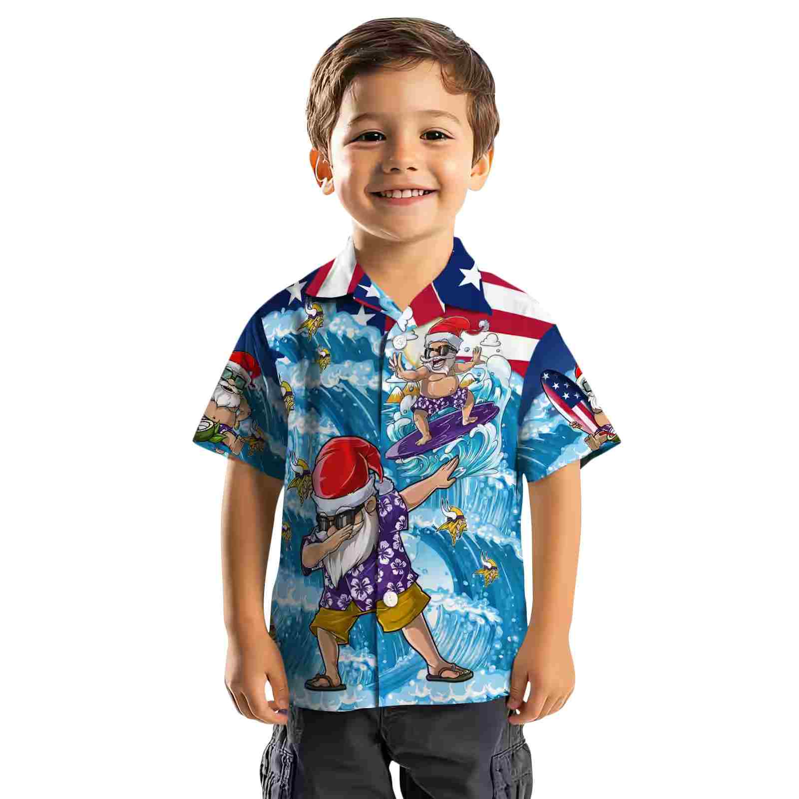 minnesota vikings surfing santa blue hawaiian shirt top rated