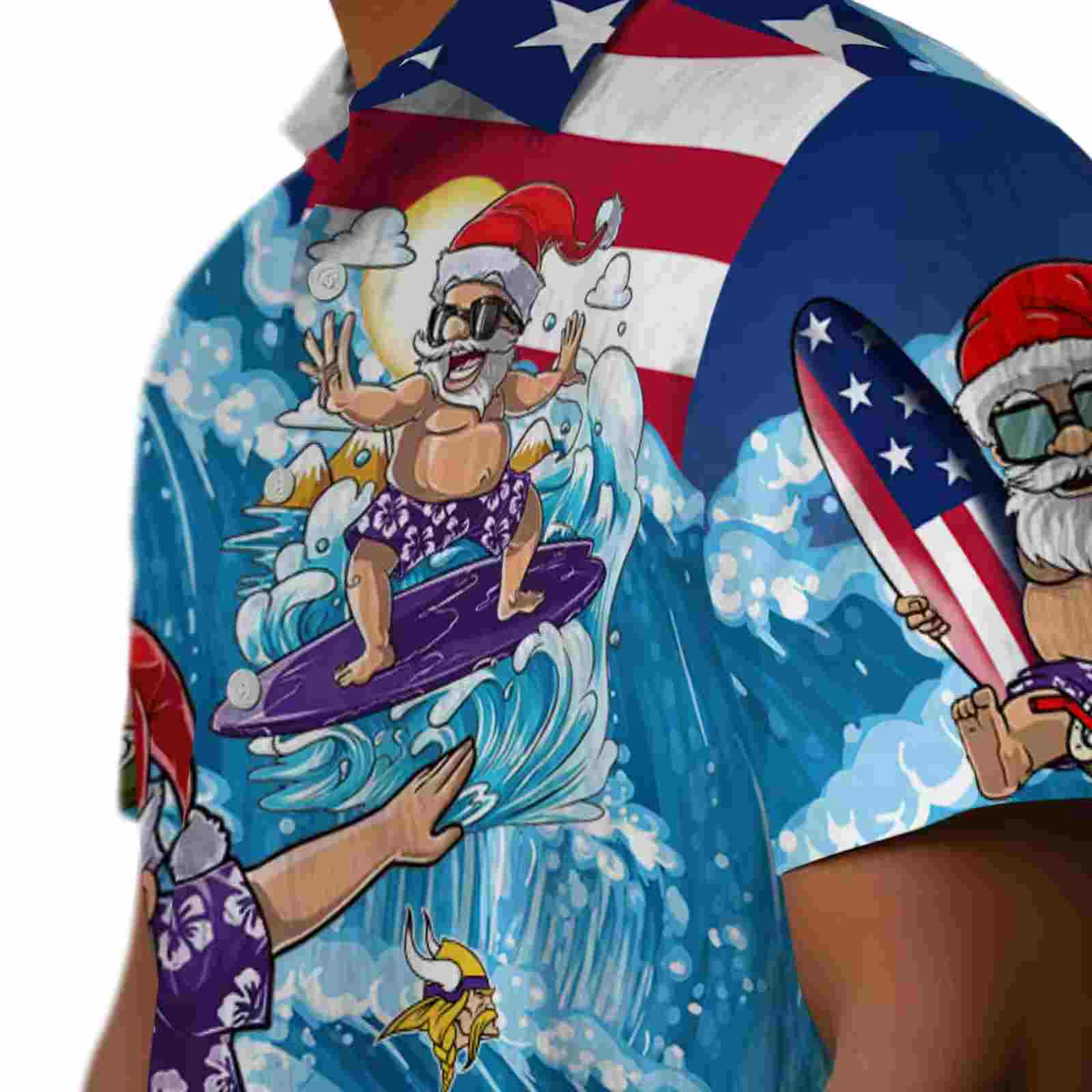 minnesota vikings surfing santa blue hawaiian shirt trendy