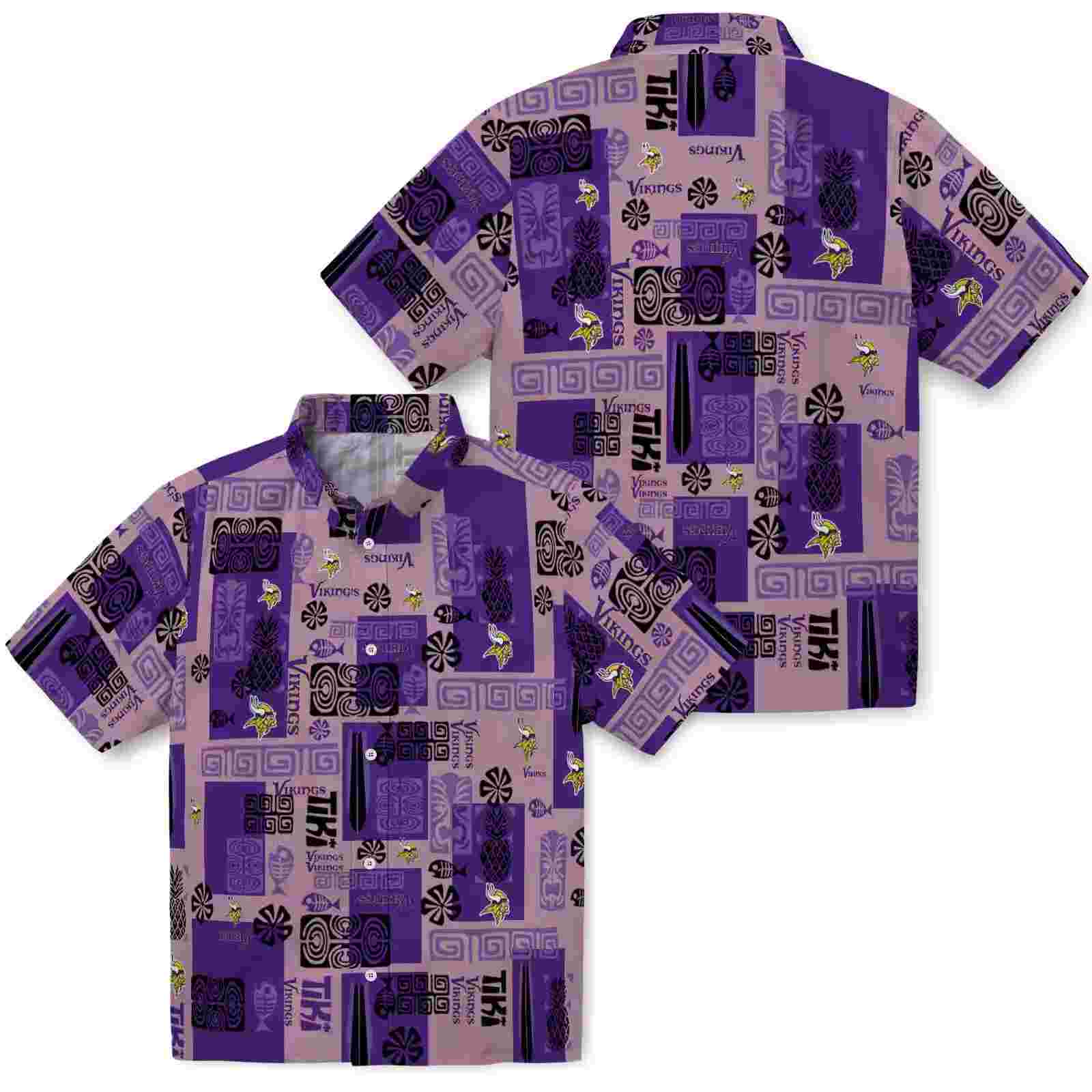 minnesota vikings tribal symbols purple hawaiian shirt high quality