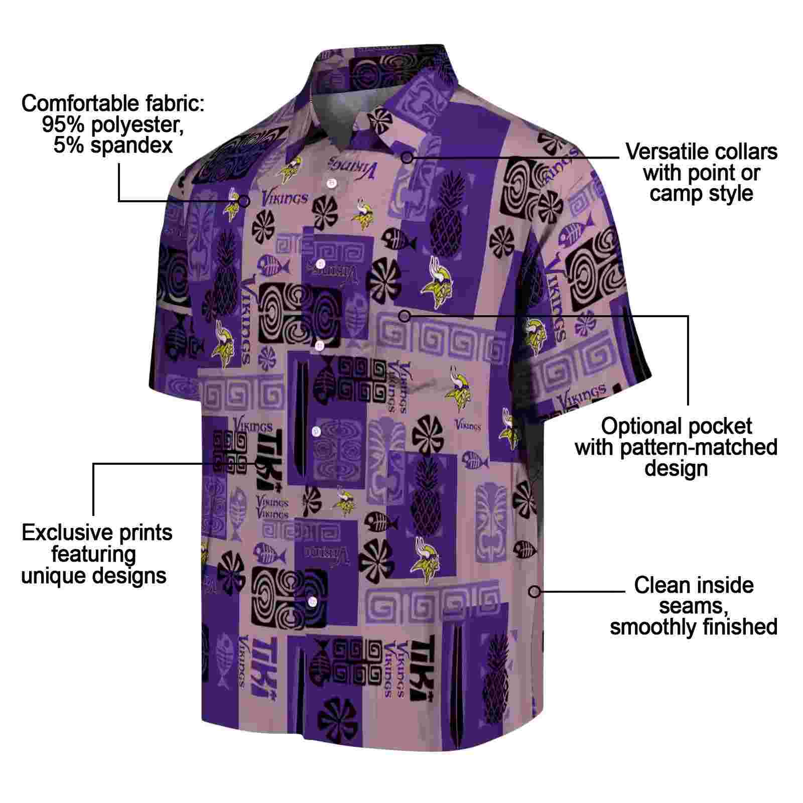 minnesota vikings tribal symbols purple hawaiian shirt new arrival