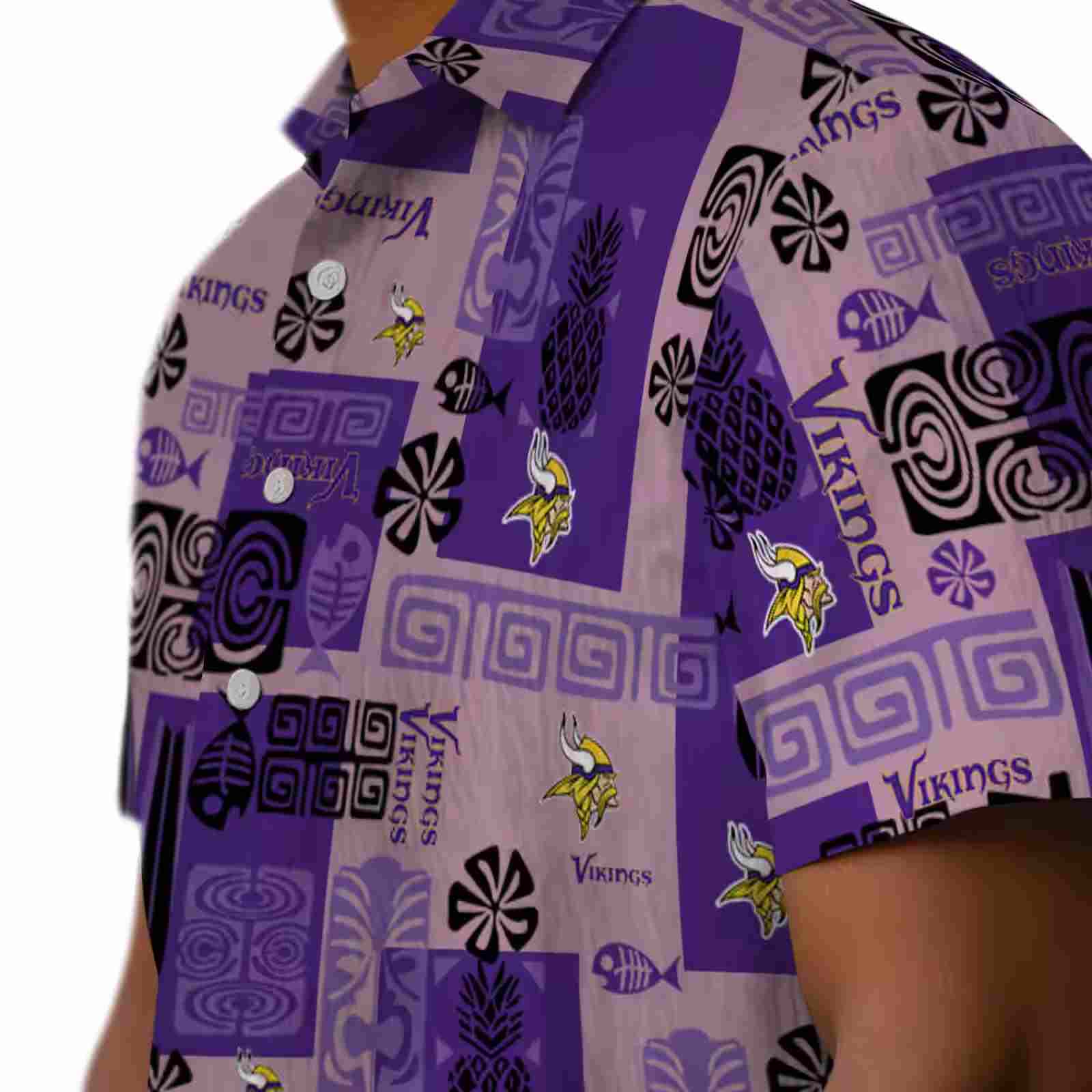 minnesota vikings tribal symbols purple hawaiian shirt trendy