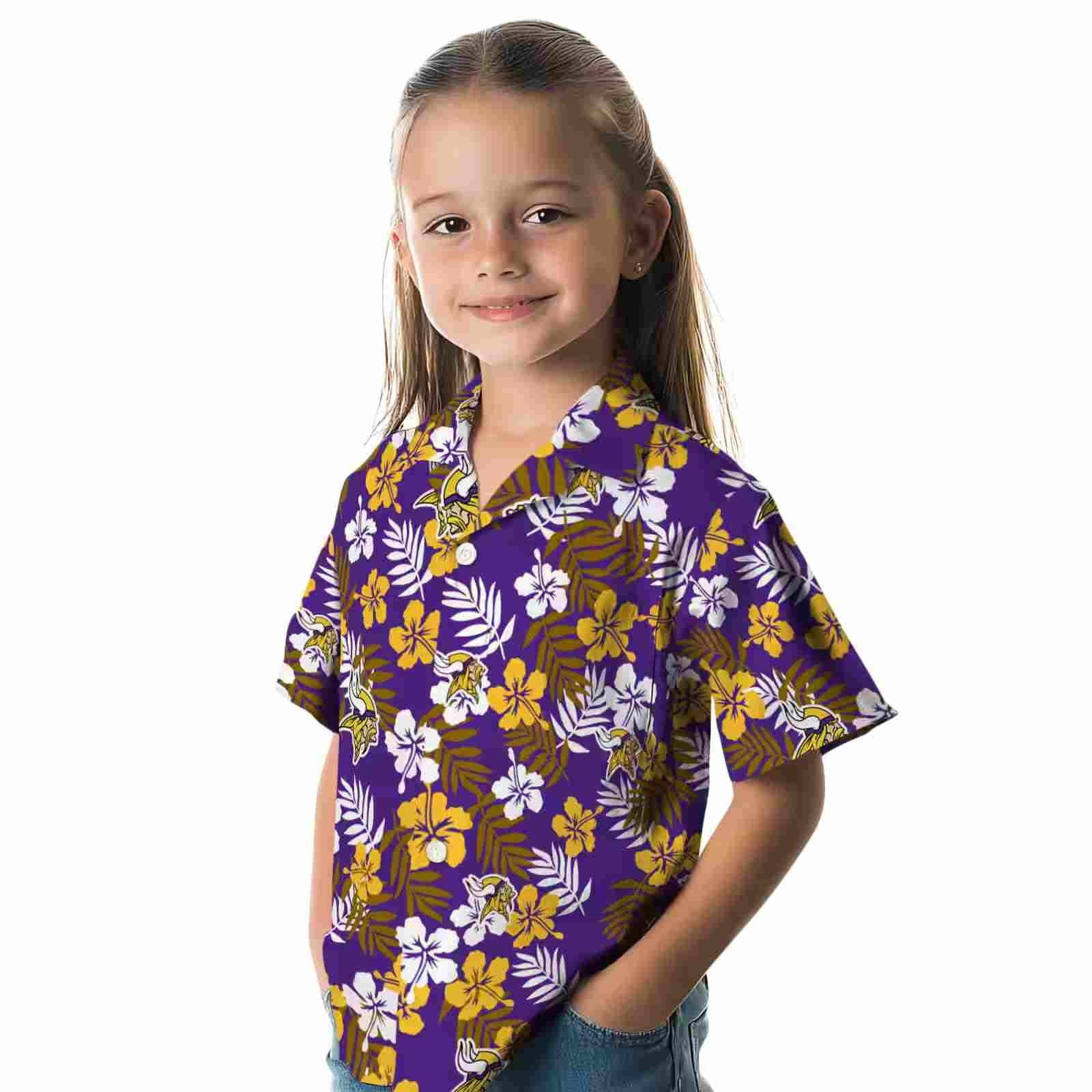 minnesota vikings tropical floral purple hawaiian shirt premium grade