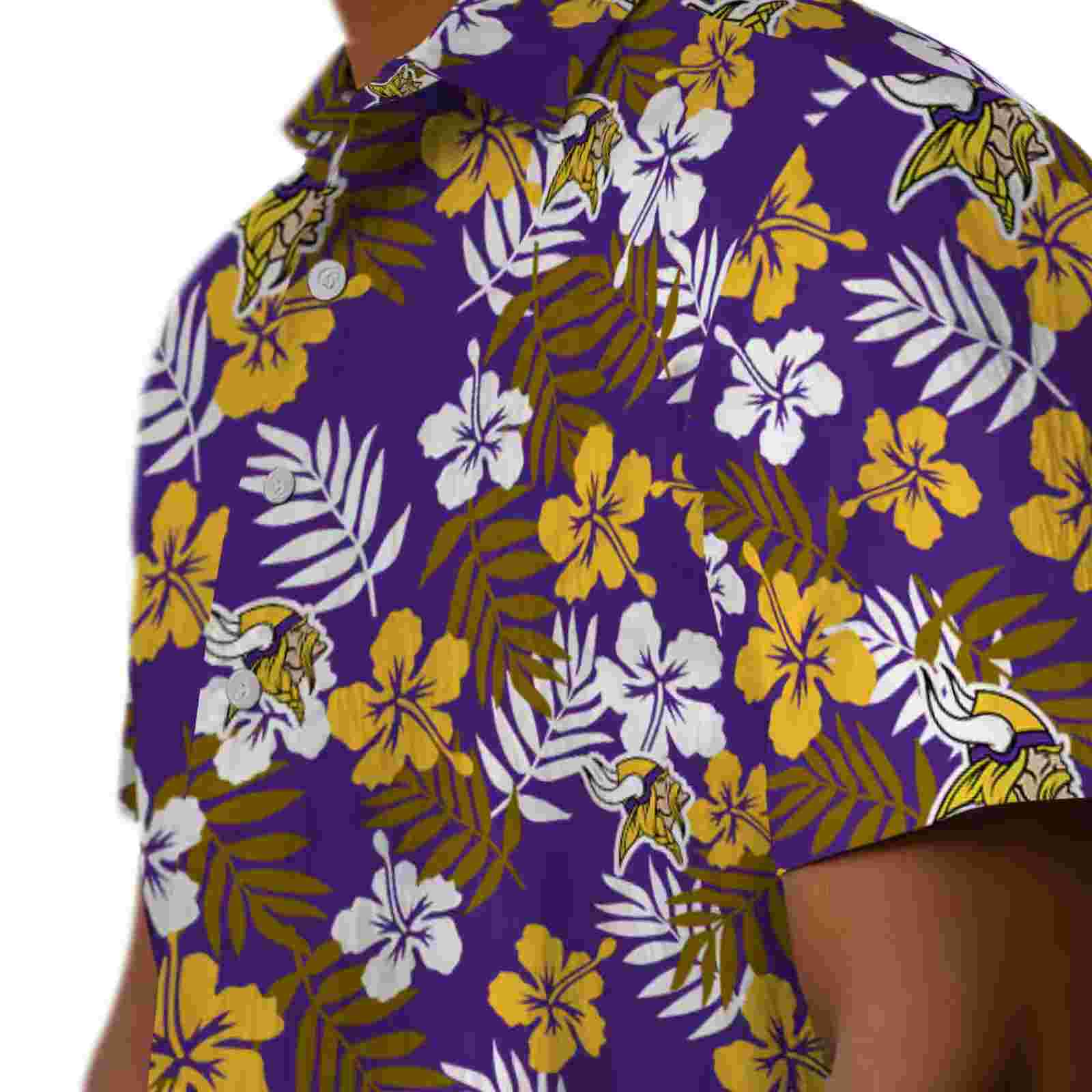 minnesota vikings tropical floral purple hawaiian shirt trendy