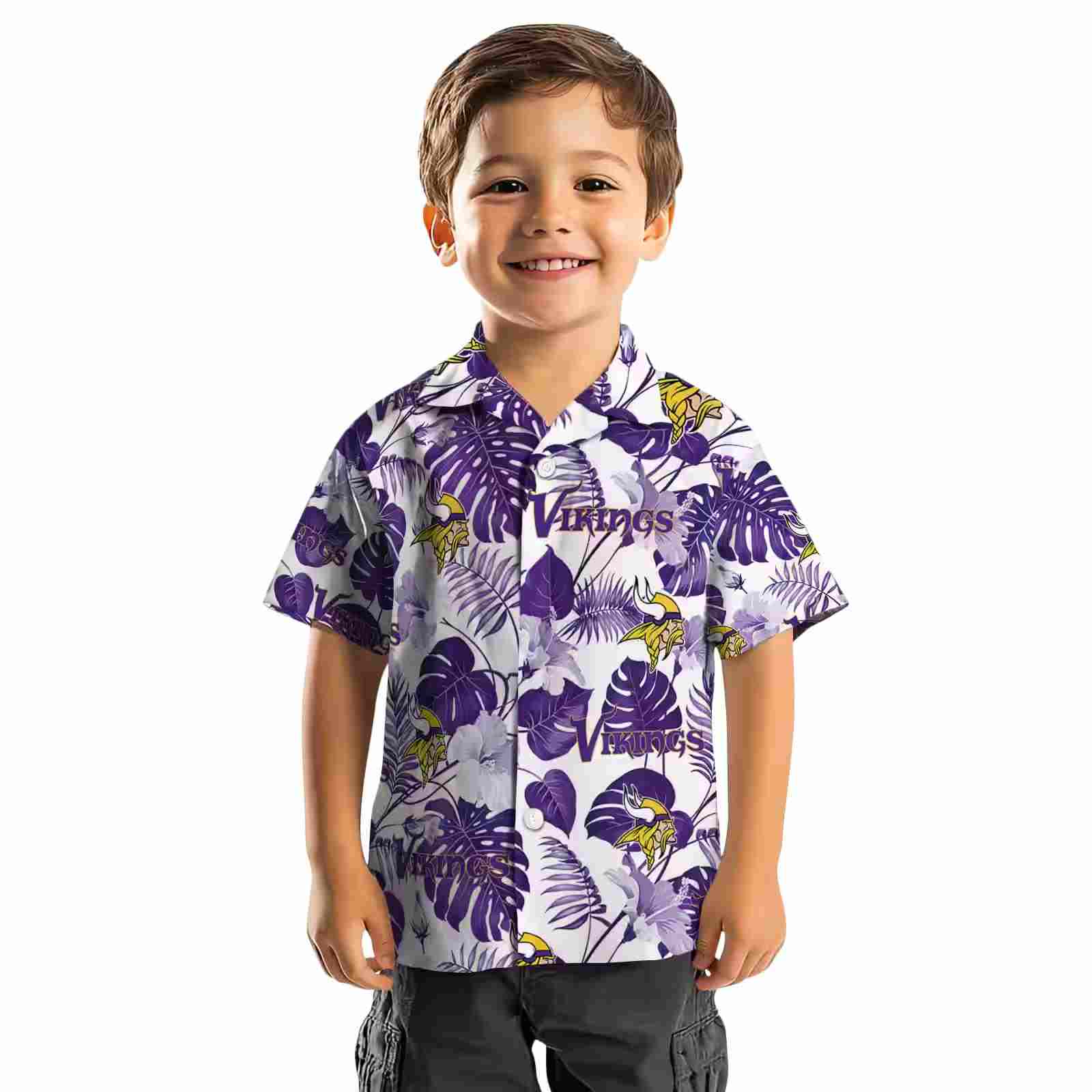 minnesota vikings tropical plants purple white hawaiian shirt top rated