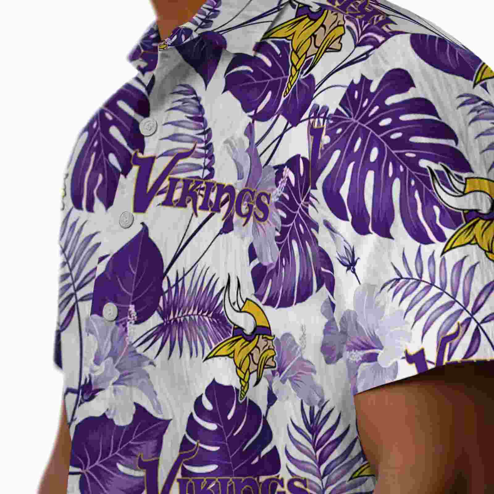 minnesota vikings tropical plants purple white hawaiian shirt trendy