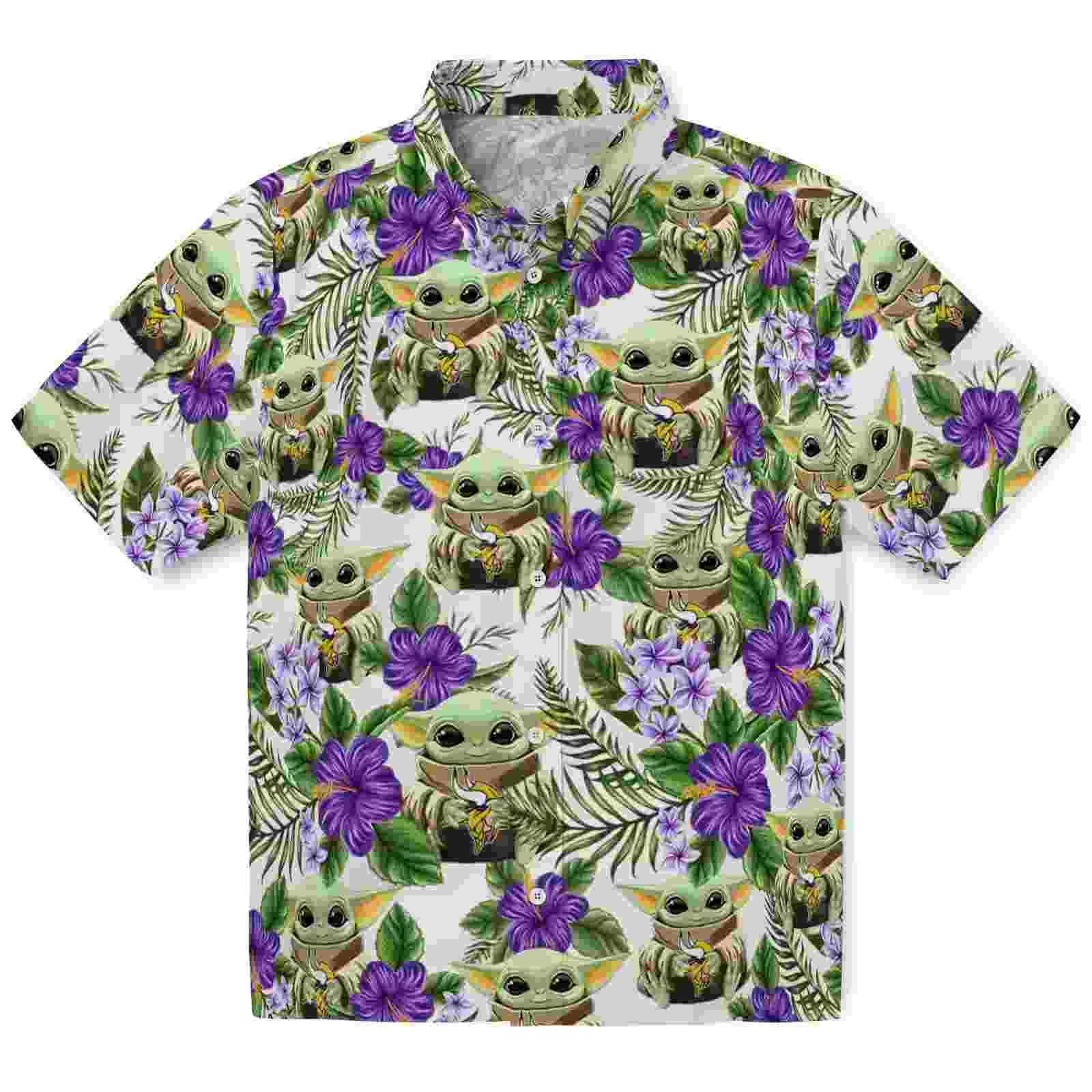 Minnesota Vikings Tropical Yoda Green Hawaiian Shirt