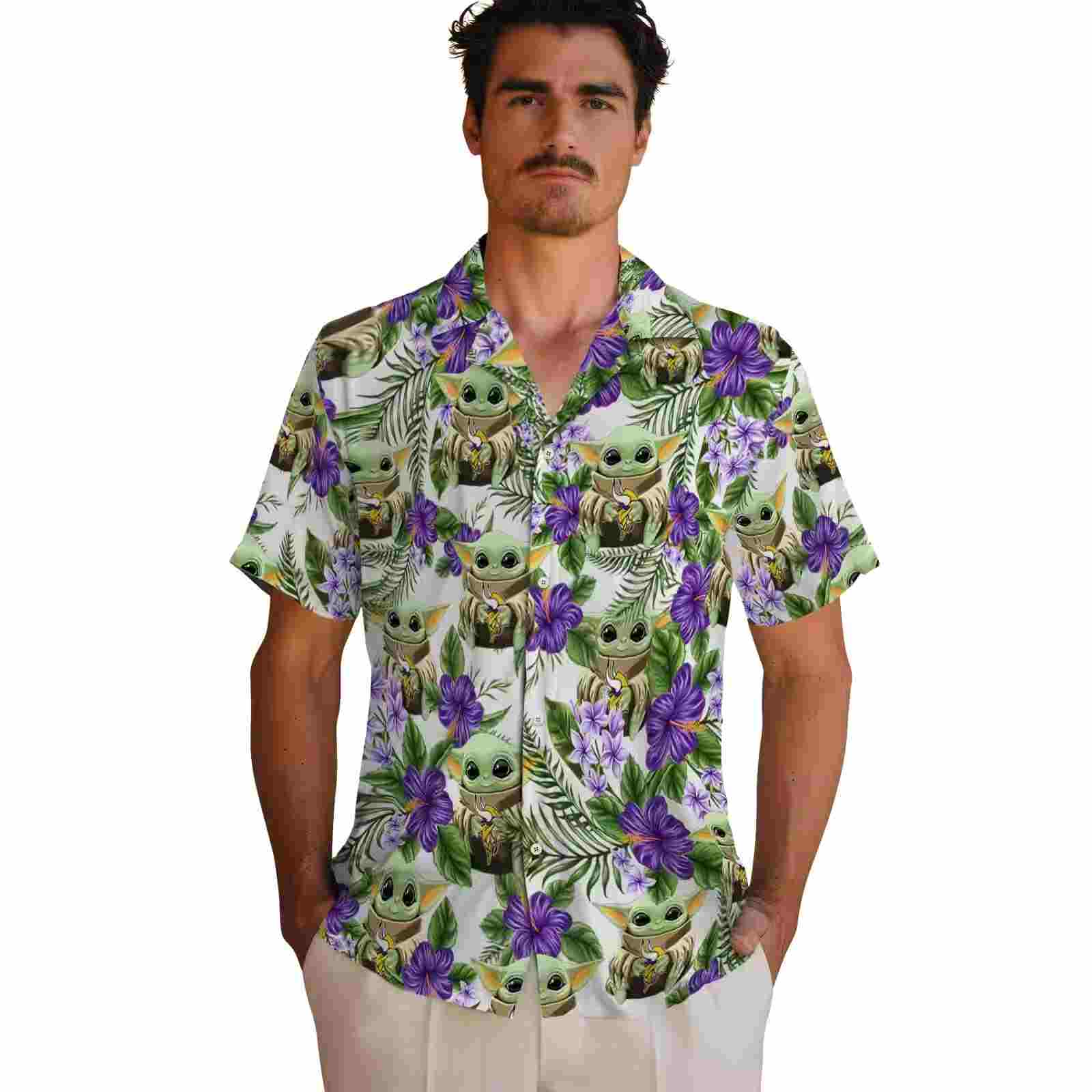 minnesota vikings tropical yoda green hawaiian shirt fashion forward