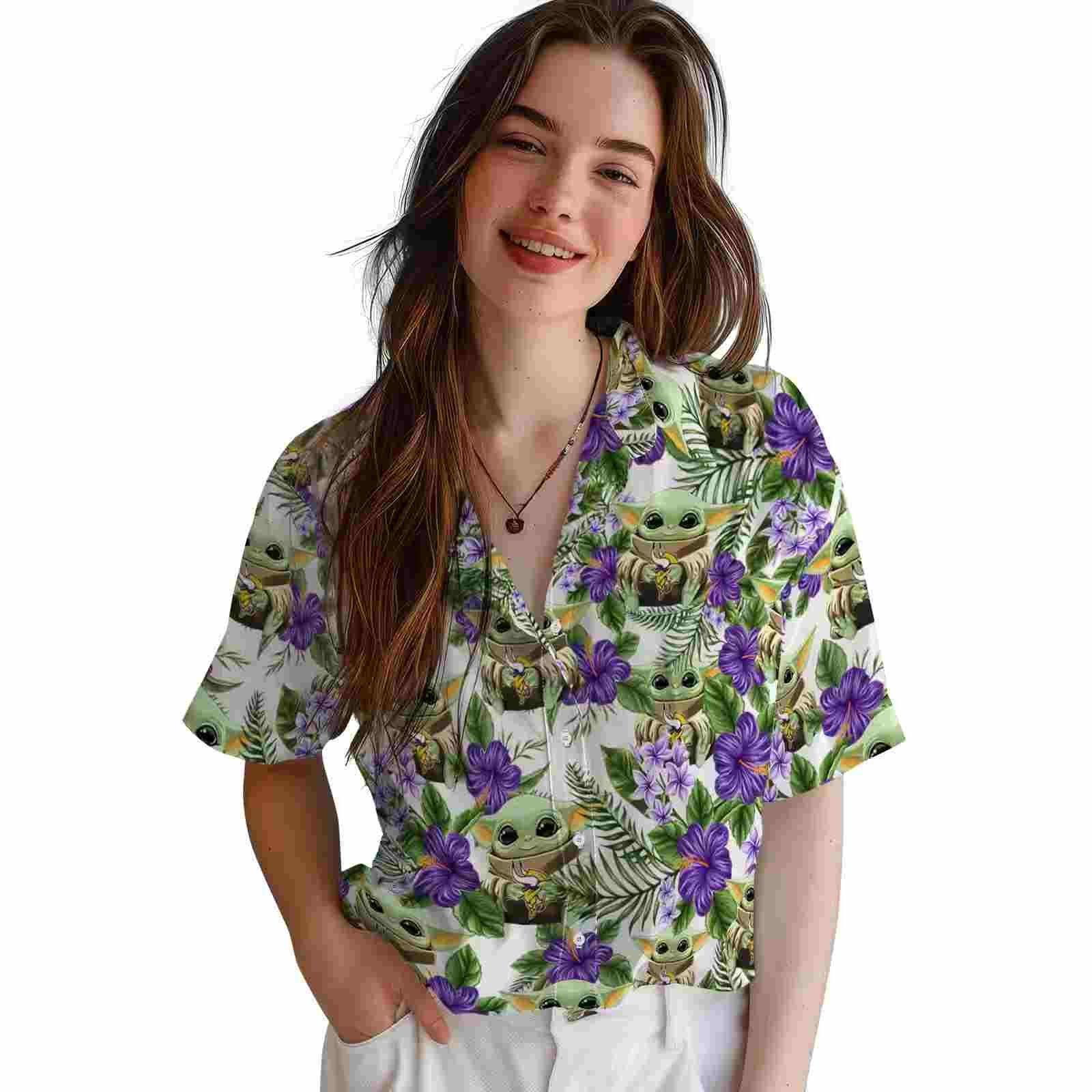 minnesota vikings tropical yoda green hawaiian shirt latest model