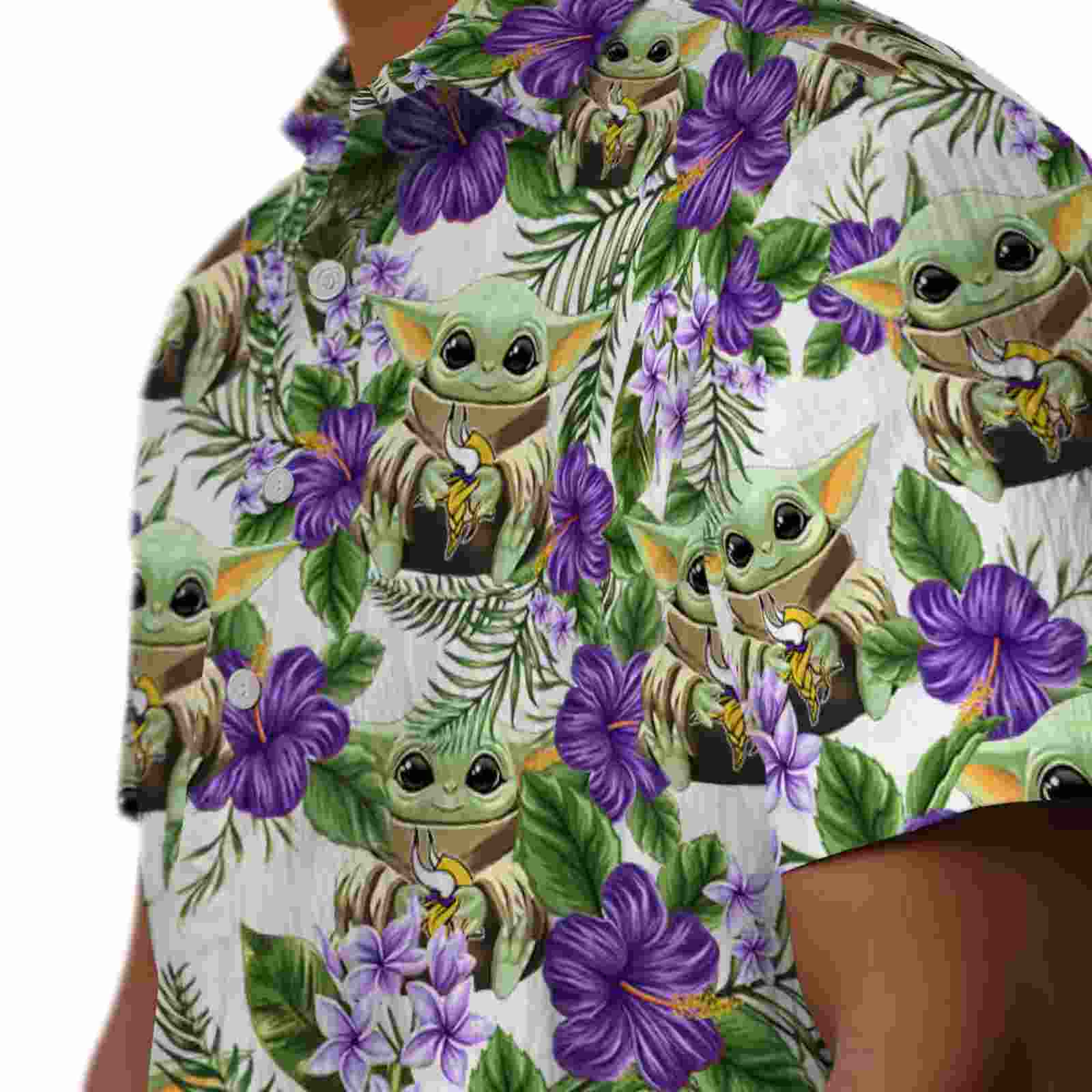 minnesota vikings tropical yoda green hawaiian shirt trendy