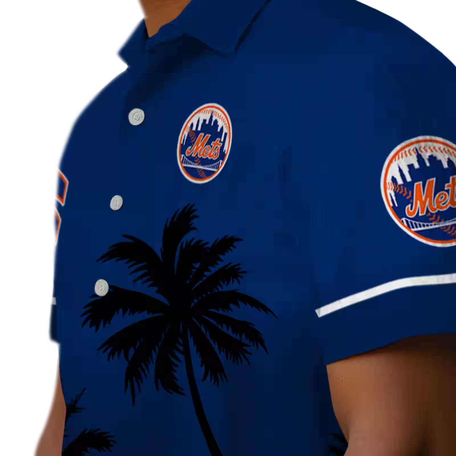 new york mets beach sunset blue black hawaiian shirt trendy