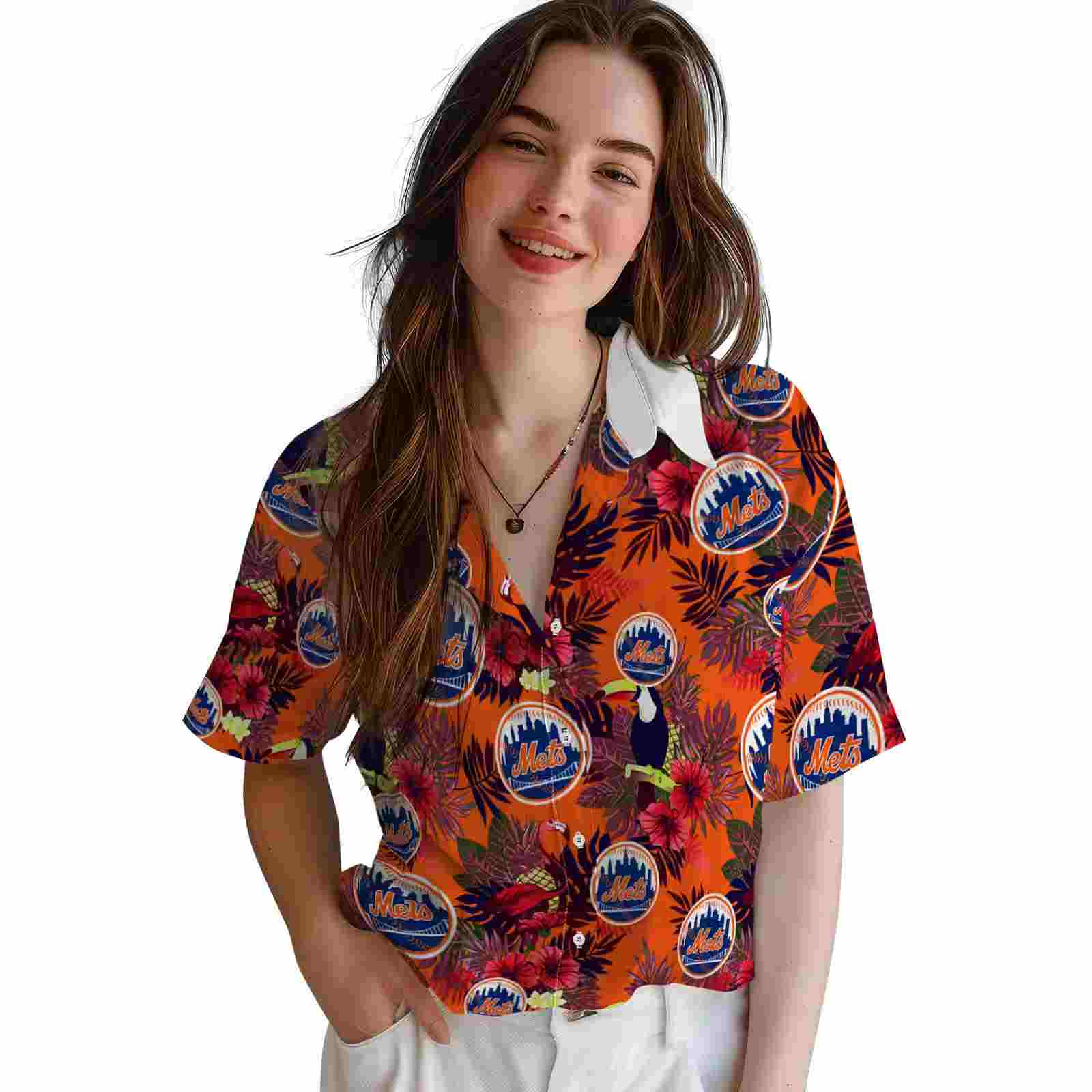 new york mets floral toucan blue red hawaiian shirt latest model