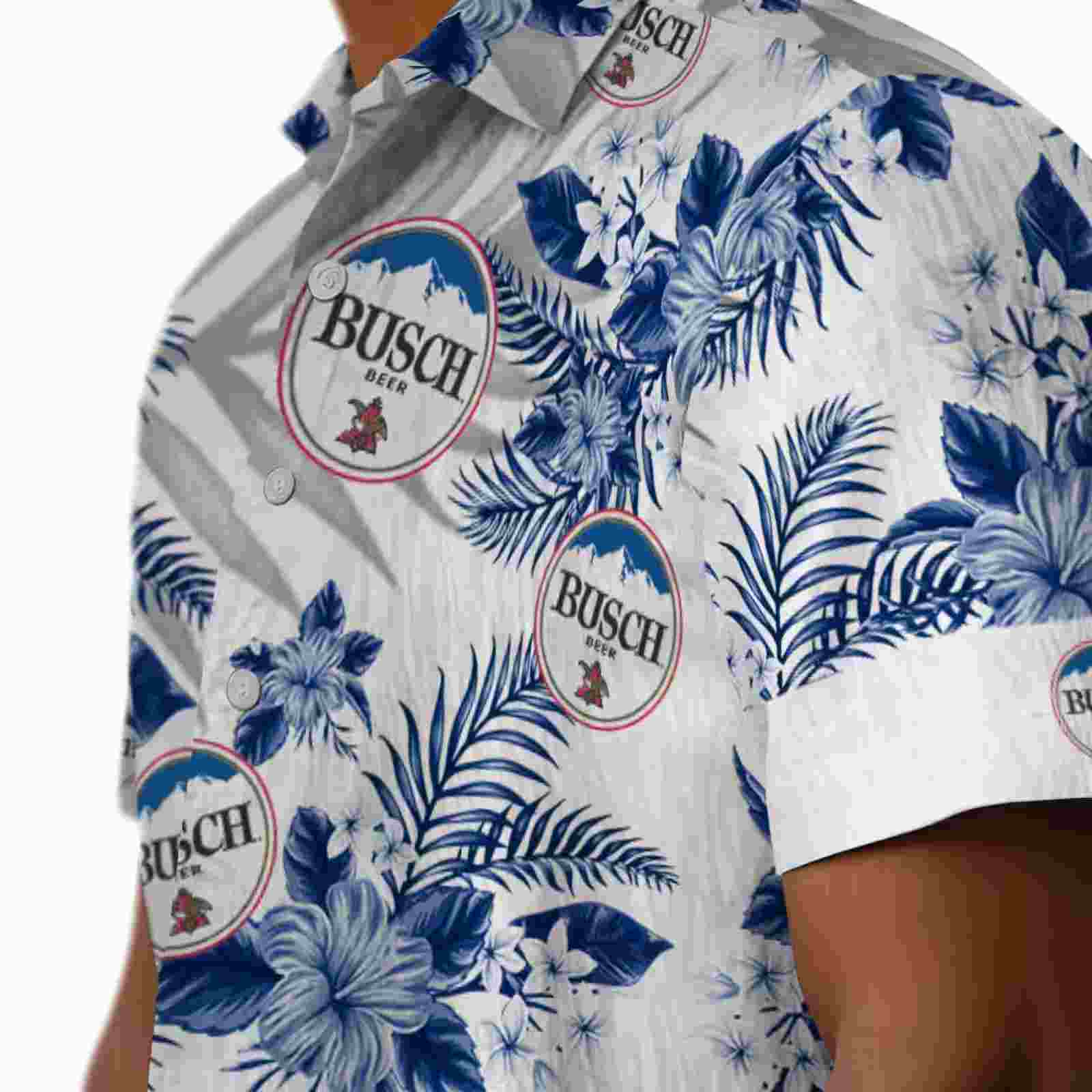 new york mets hibiscus palm leaves blue white hawaiian shirt trendy