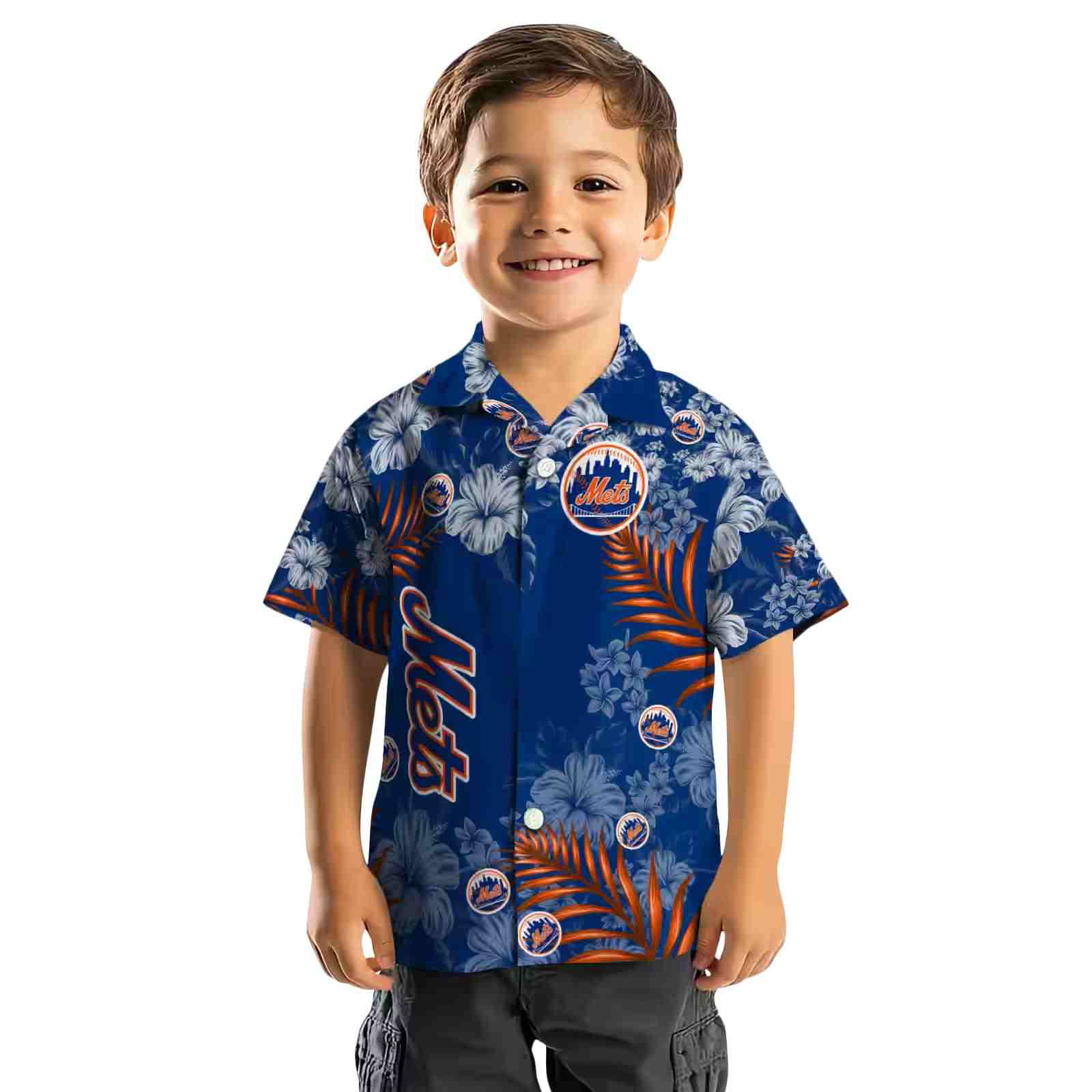 new york mets hibiscus print blue hawaiian shirt top rated