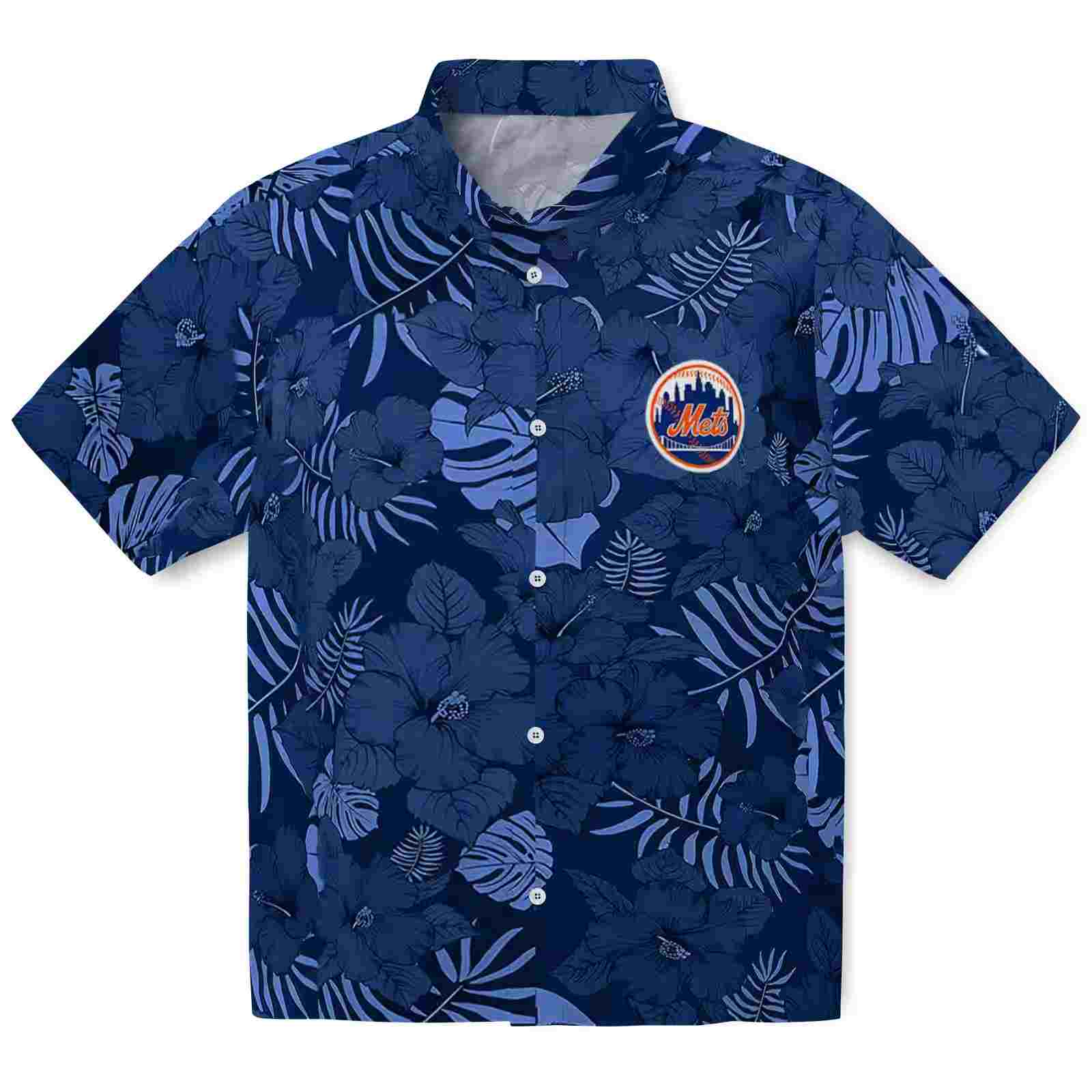 New York Mets Jungle Vibes Blue Hawaiian Shirt