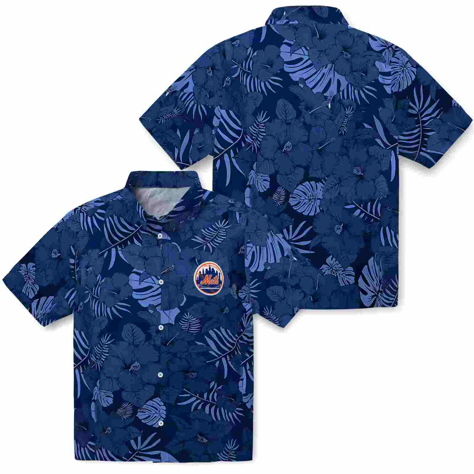 new york mets jungle vibes blue hawaiian shirt high quality