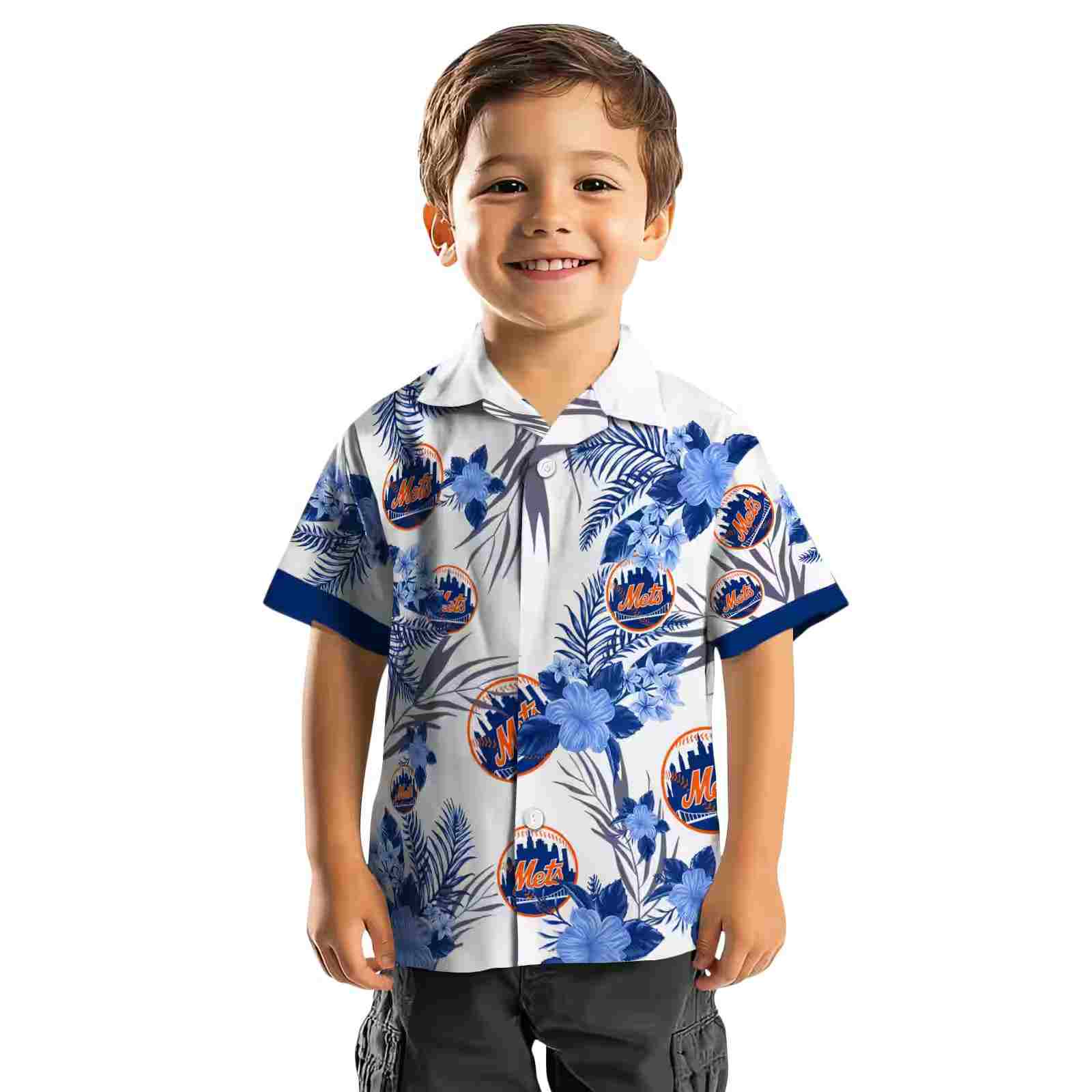 new york mets patriotic hibiscus design blue white hawaiian shirt top rated