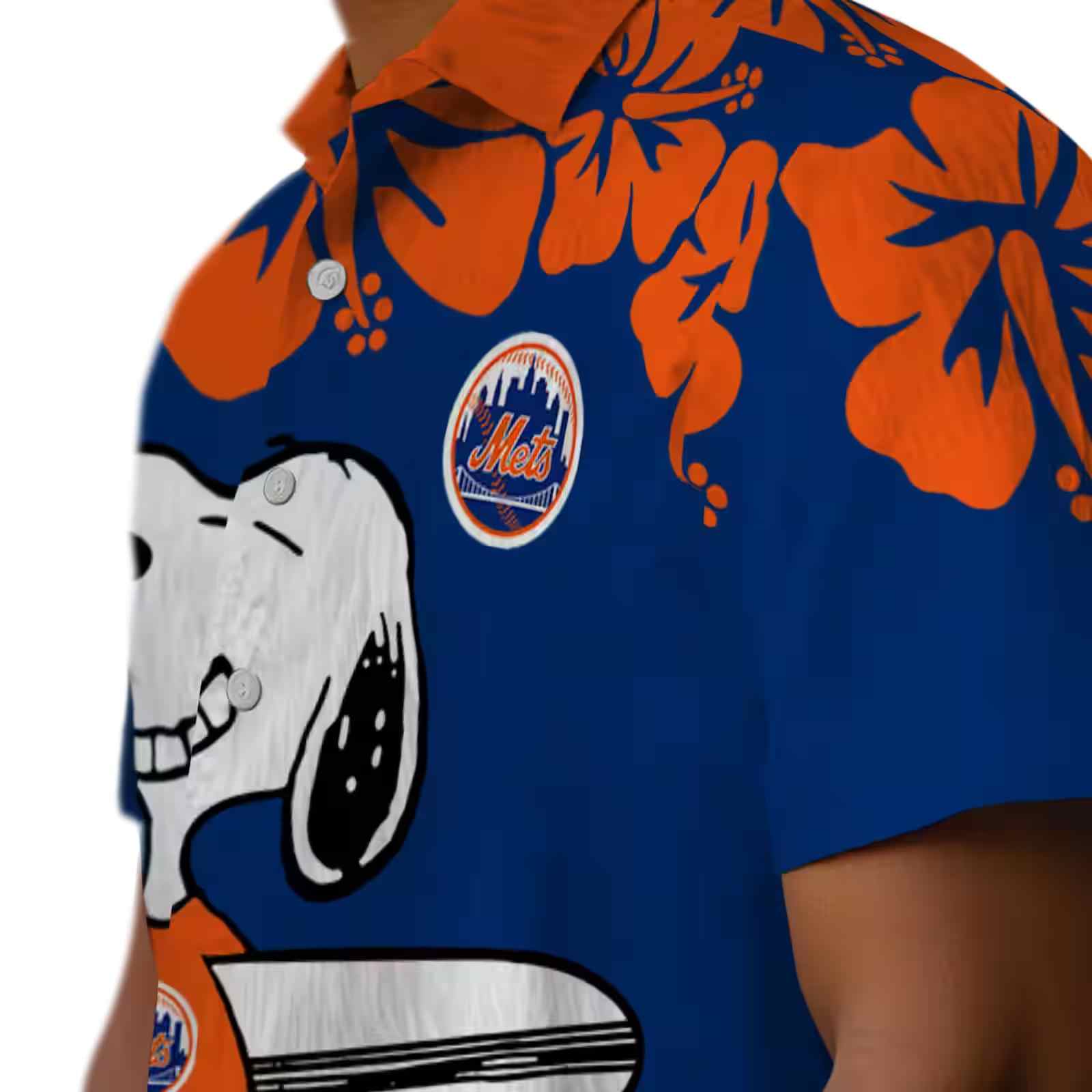 new york mets snoopy surf blue white hawaiian shirt trendy