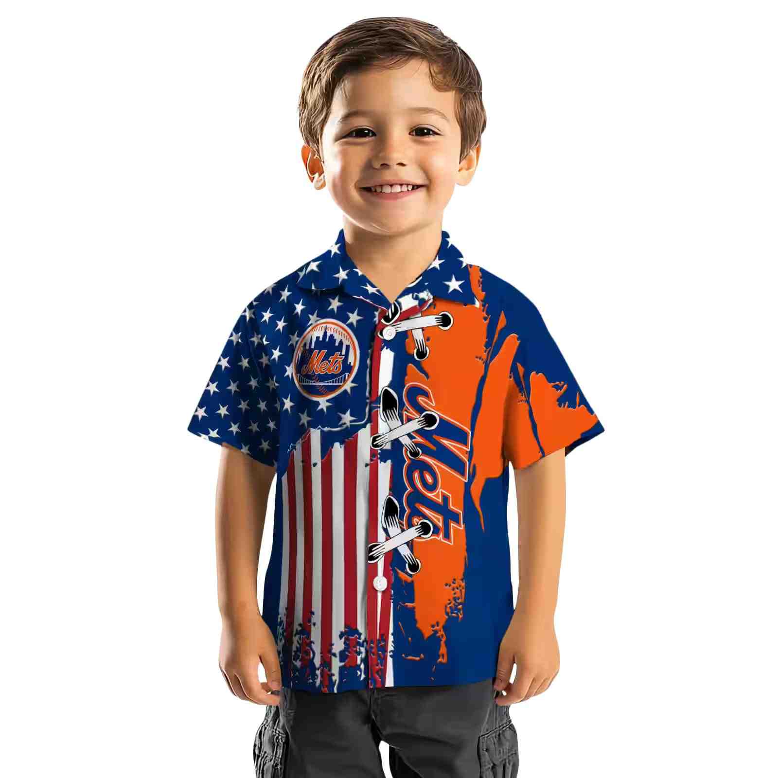 new york mets stitched flag blue hawaiian shirt top rated