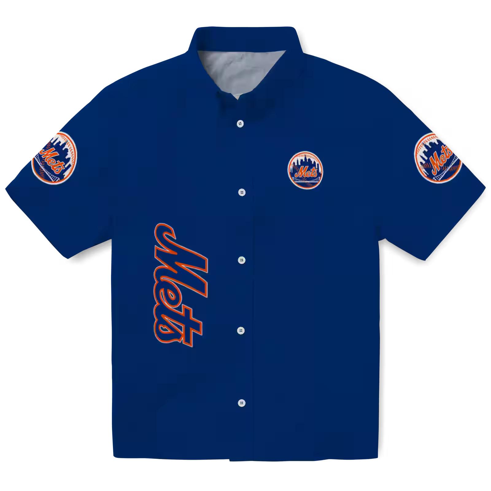 New York Mets Stuart Minion Blue Hawaiian Shirt