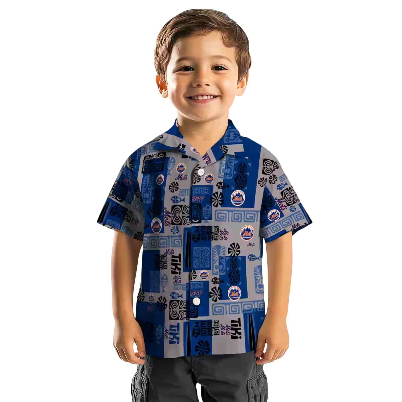 new york mets tribal symbols blue hawaiian shirt top rated