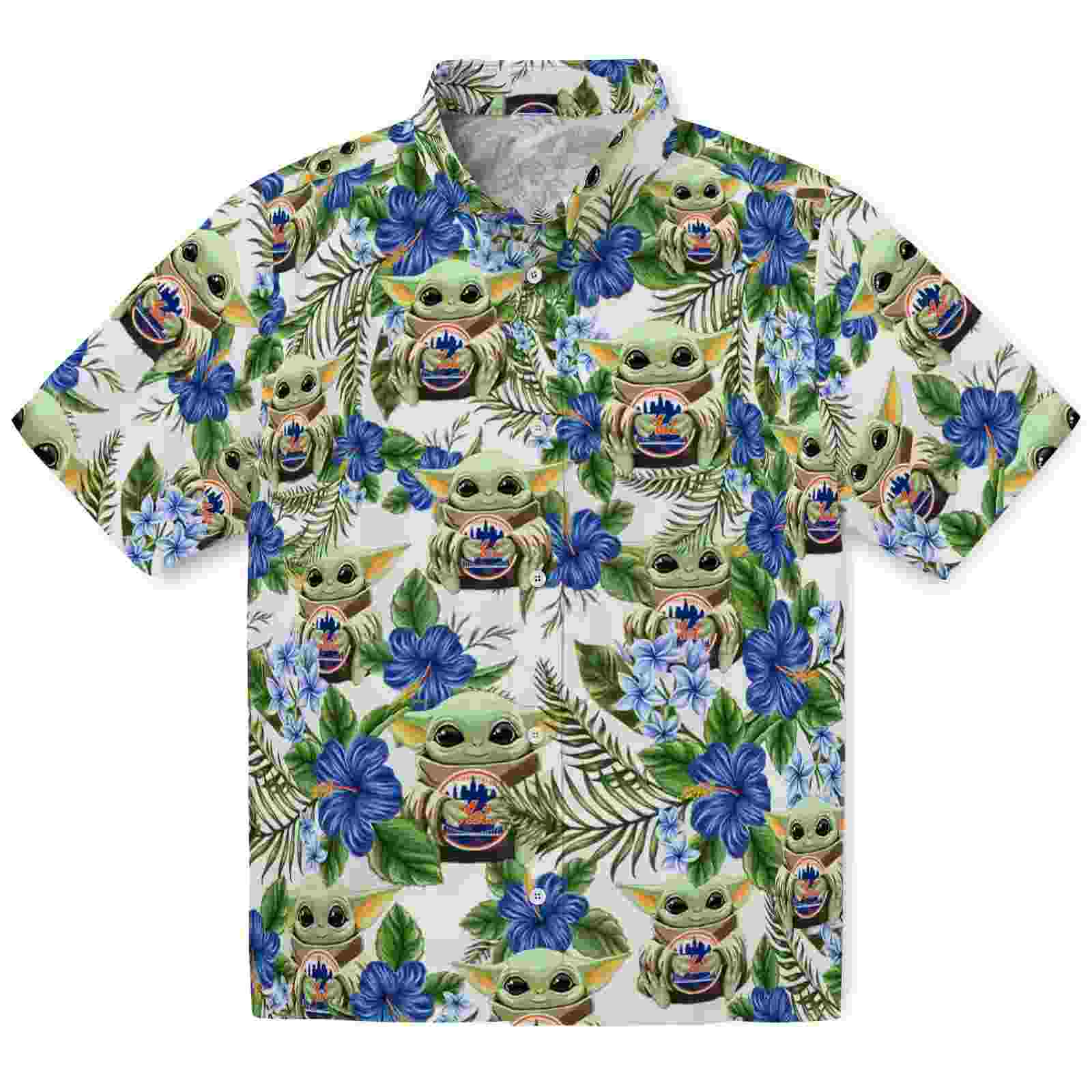 New York Mets Tropical Yoda Green Hawaiian Shirt