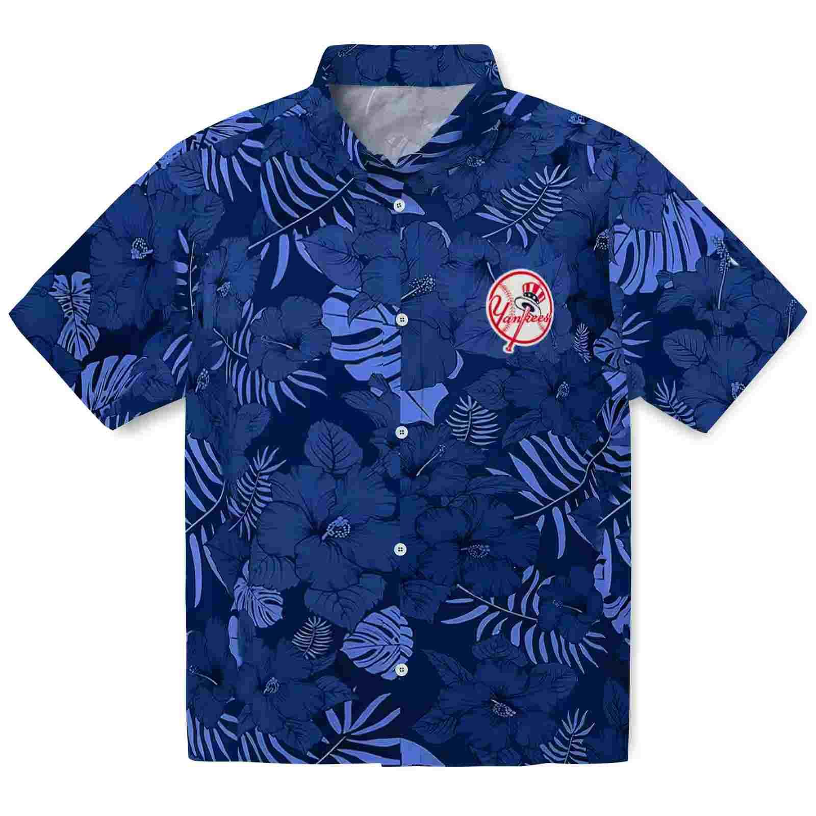 New York Yankees Jungle Vibes Navy Hawaiian Shirt