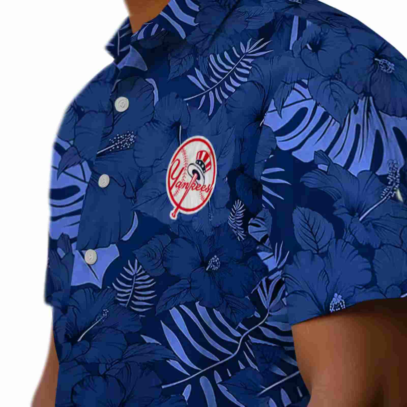 new york yankees jungle vibes navy hawaiian shirt trendy