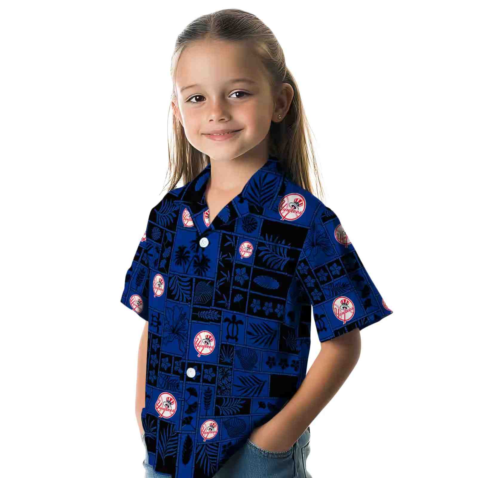 new york yankees tropical patchwork navy black hawaiian shirt premium grade