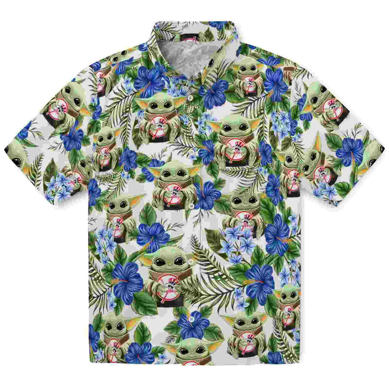 New York Yankees Tropical Yoda Green Hawaiian Shirt