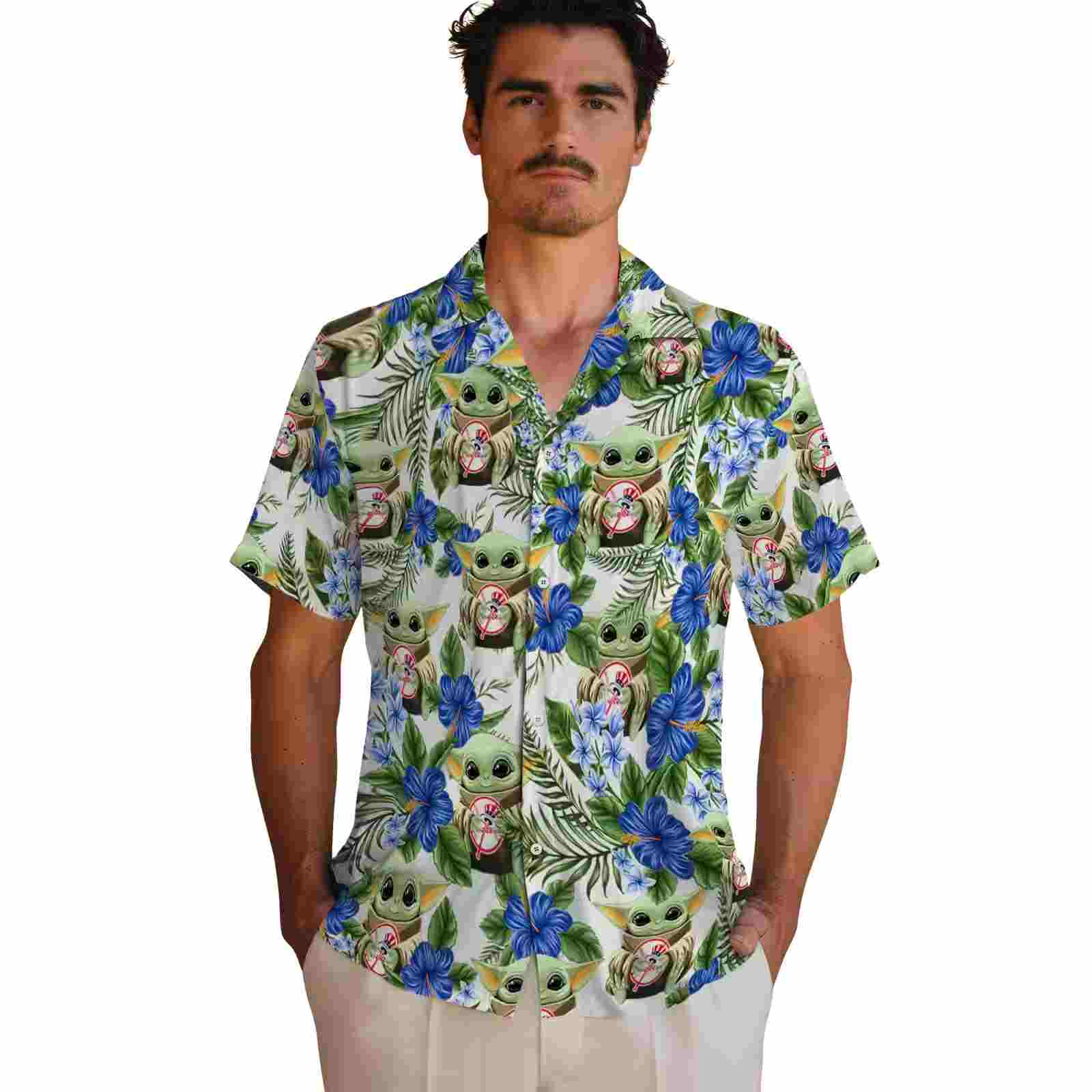 new york yankees tropical yoda green hawaiian shirt fashion forward