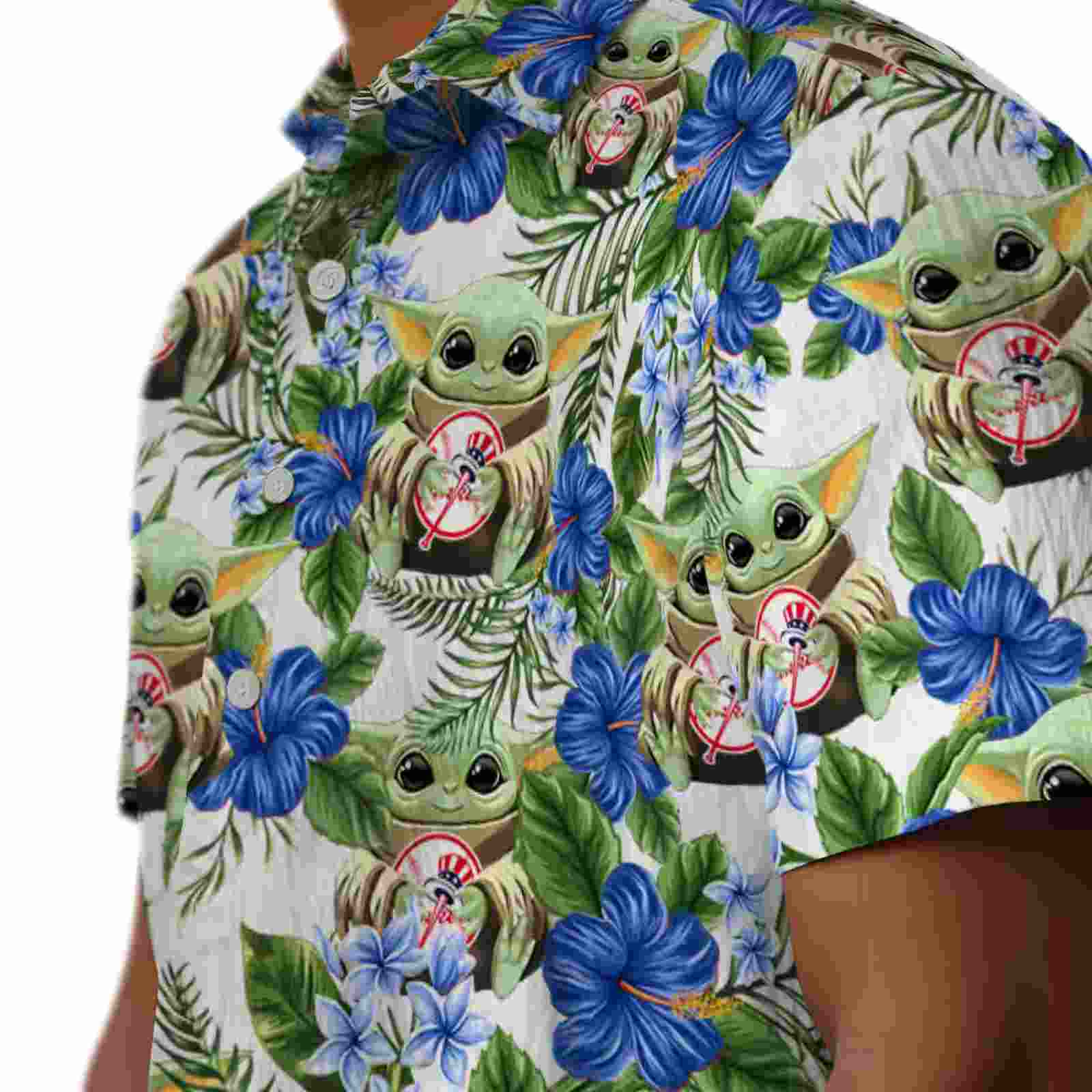 new york yankees tropical yoda green hawaiian shirt trendy