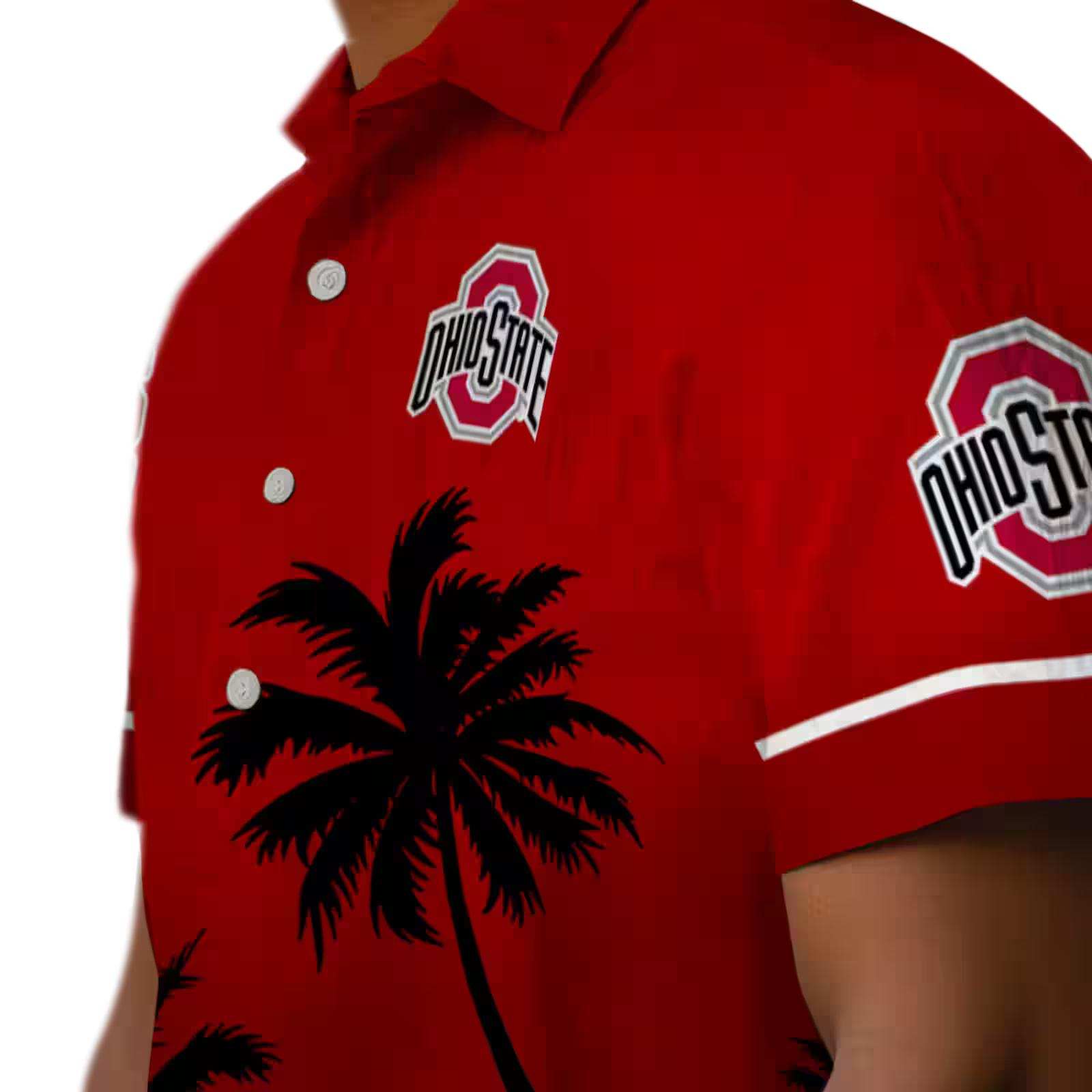 ohio state buckeyes beach sunset scarlet black hawaiian shirt trendy