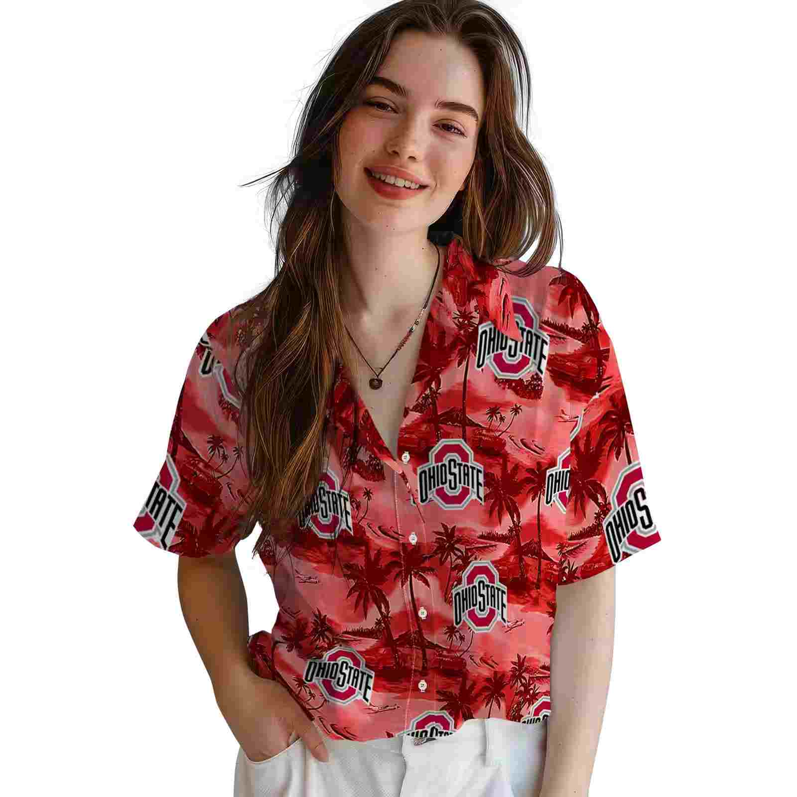 ohio state buckeyes coastal palms scarlet hawaiian shirt latest model