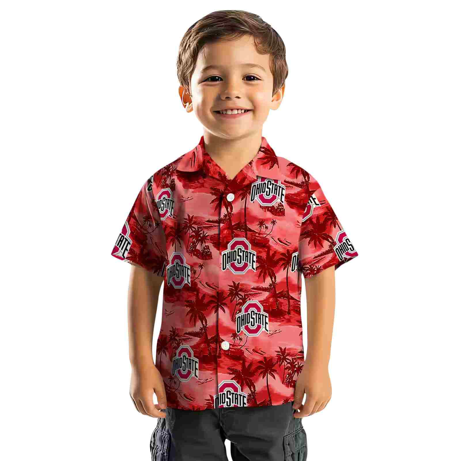 ohio state buckeyes coastal palms scarlet hawaiian shirt top rated