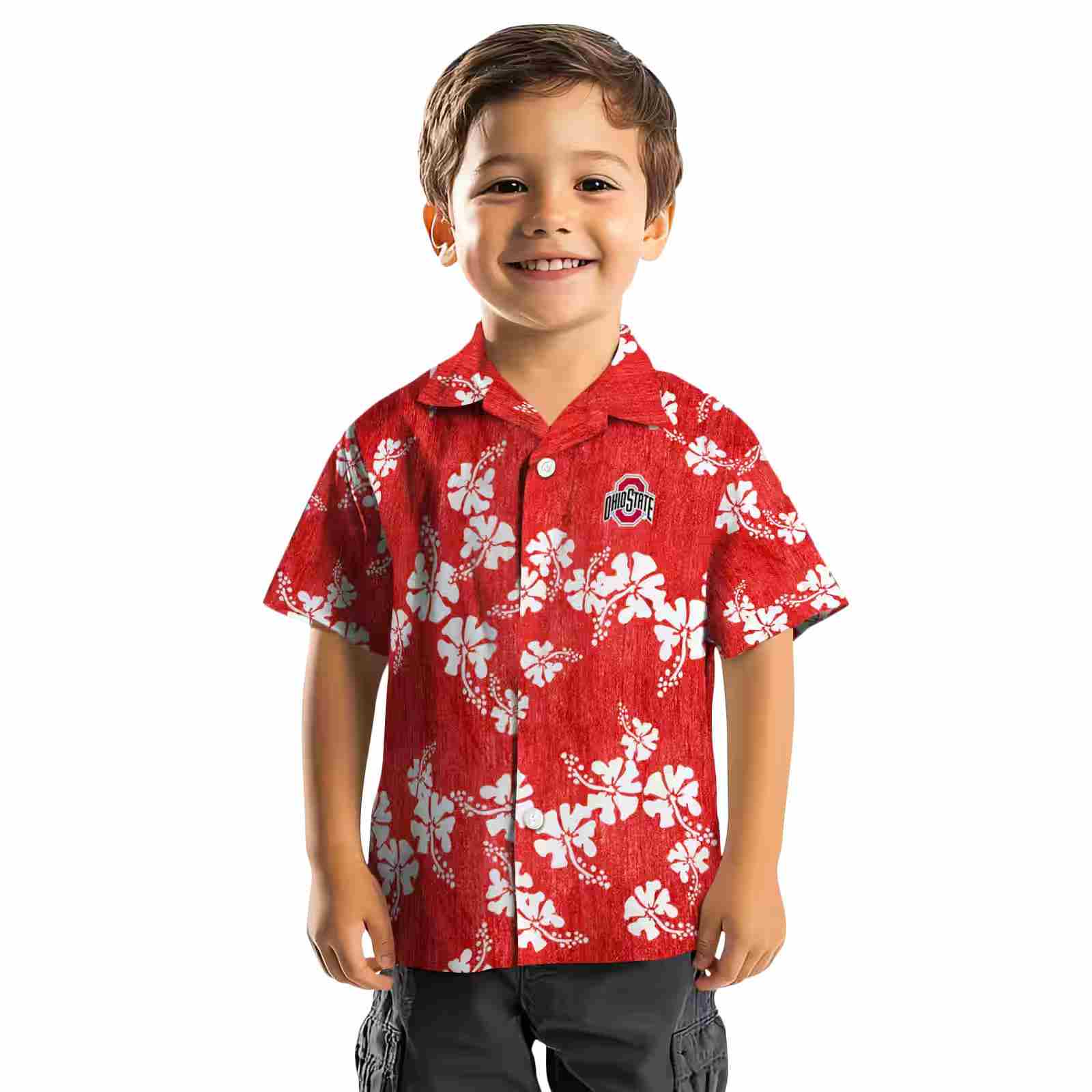 ohio state buckeyes hibiscus clusters scarlet hawaiian shirt top rated