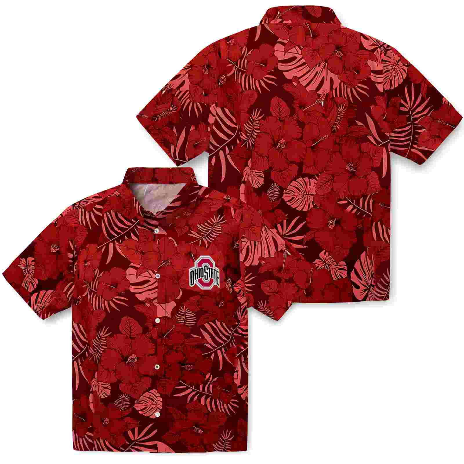 ohio state buckeyes jungle vibes scarlet hawaiian shirt high quality