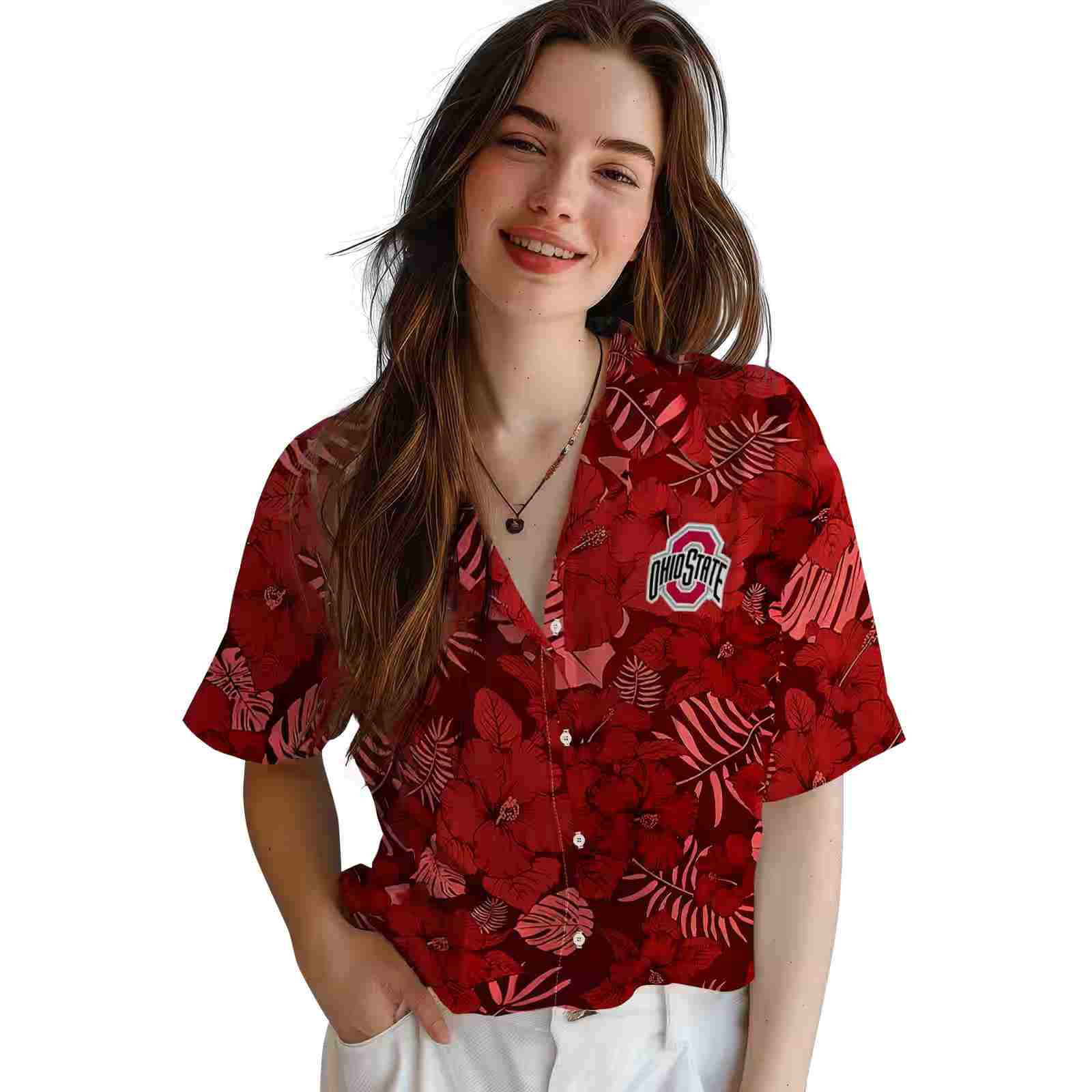 ohio state buckeyes jungle vibes scarlet hawaiian shirt latest model