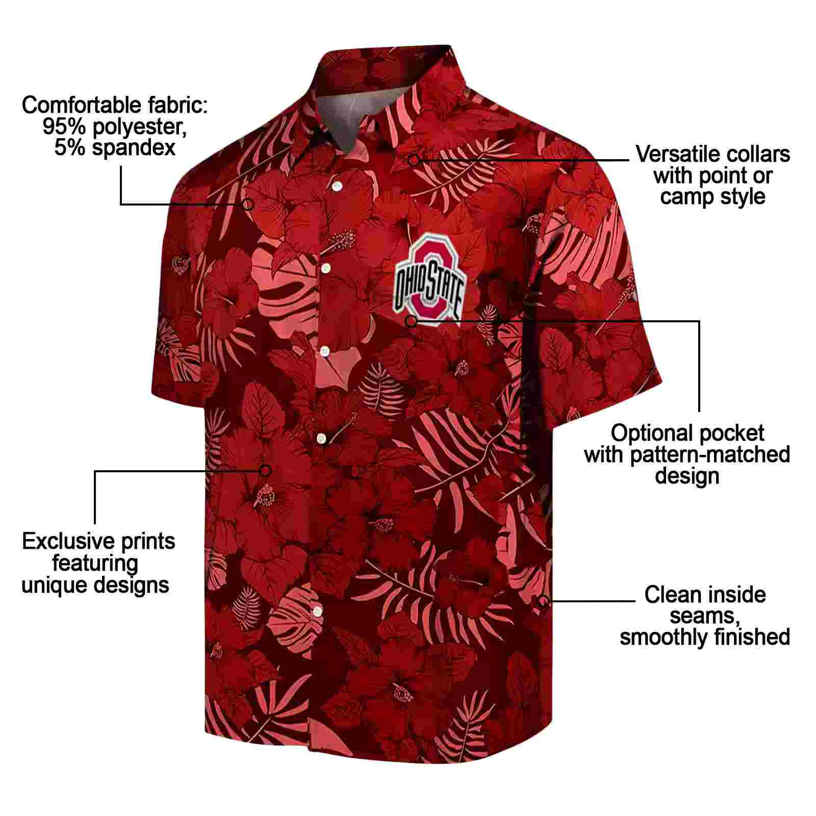 ohio state buckeyes jungle vibes scarlet hawaiian shirt new arrival