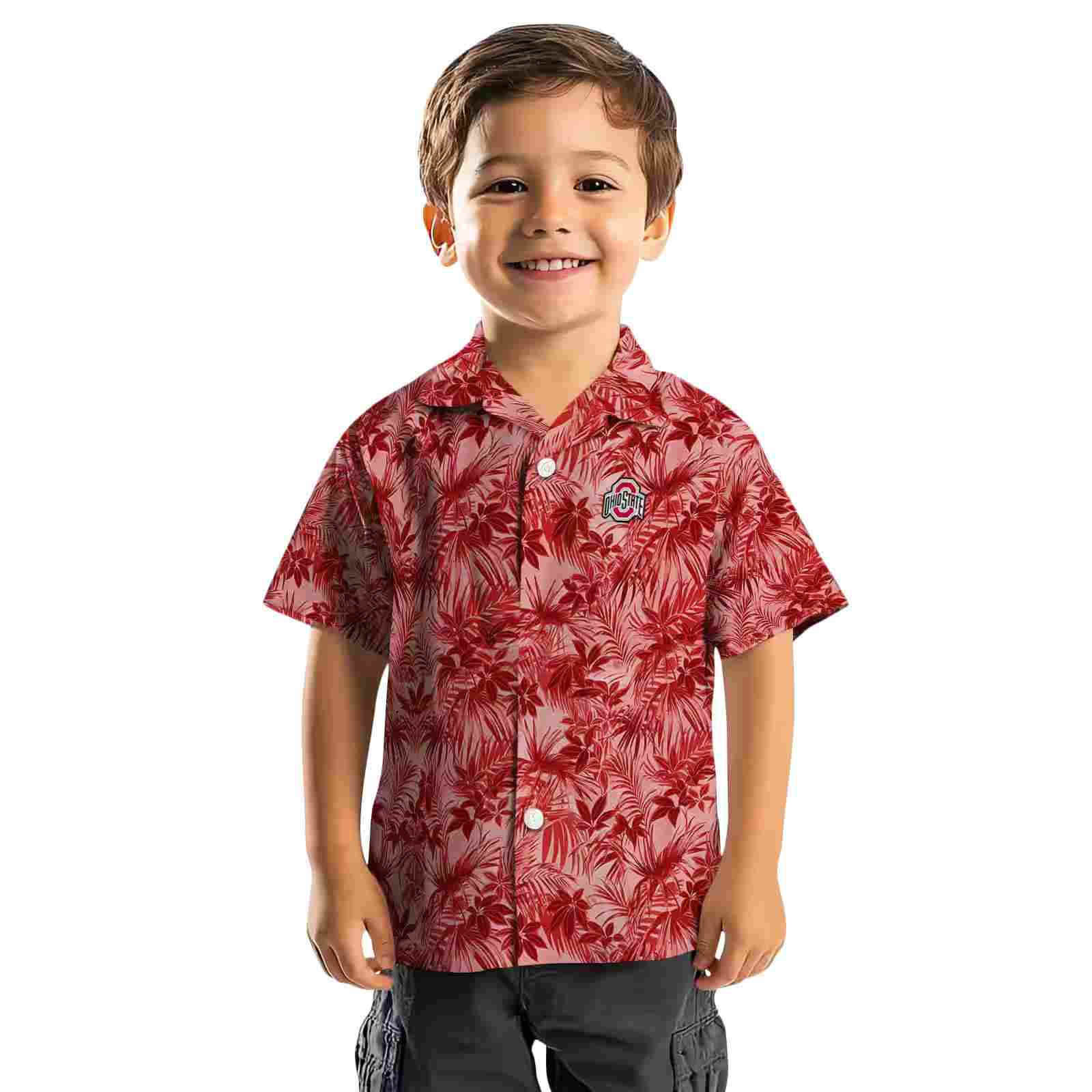 ohio state buckeyes leafy pattern scarlet hawaiian shirt top rated