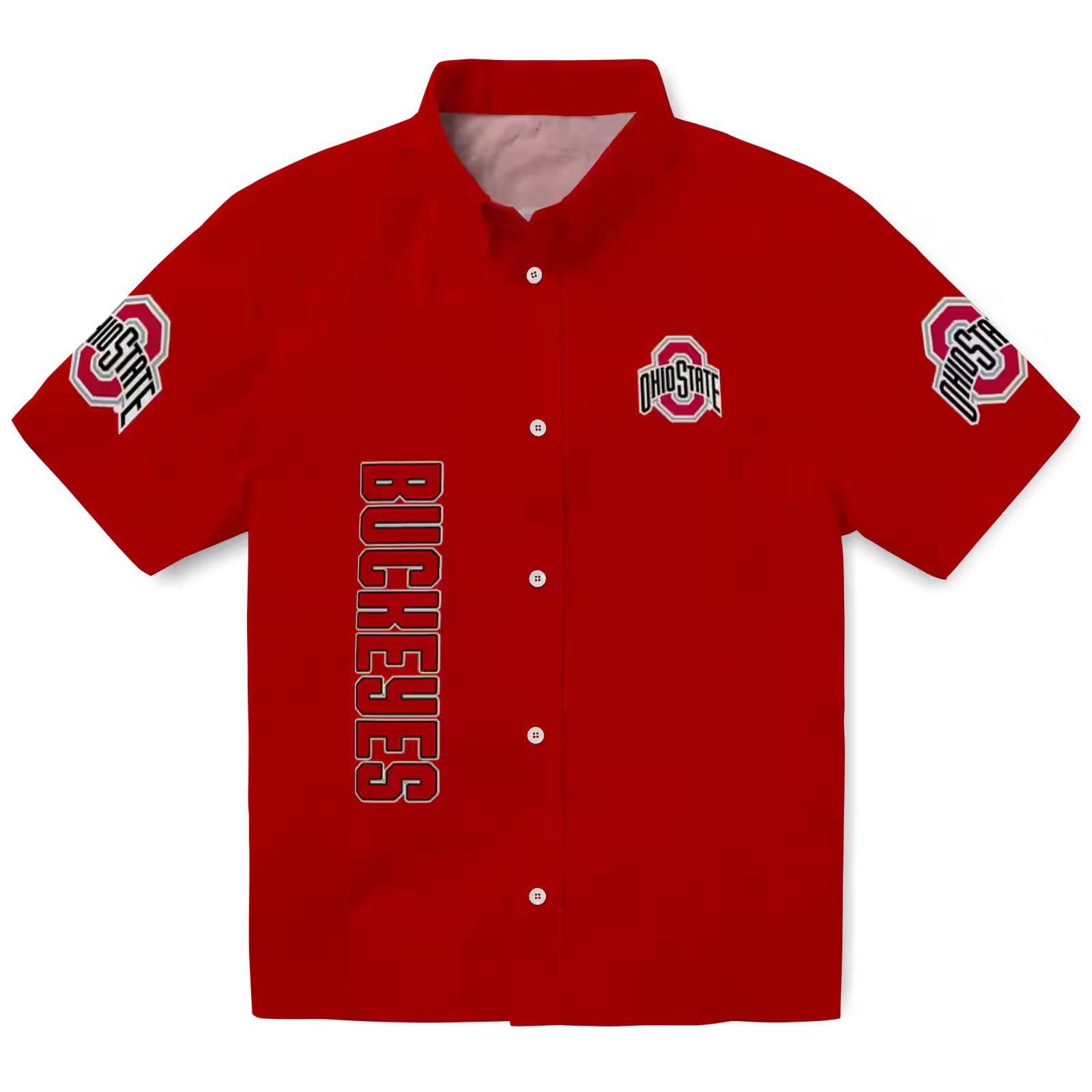 Ohio State Buckeyes Stuart Minion Scarlet Hawaiian Shirt