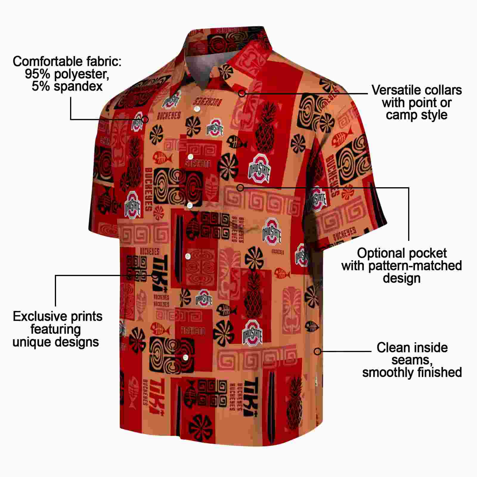 ohio state buckeyes tribal symbols scarlet hawaiian shirt new arrival