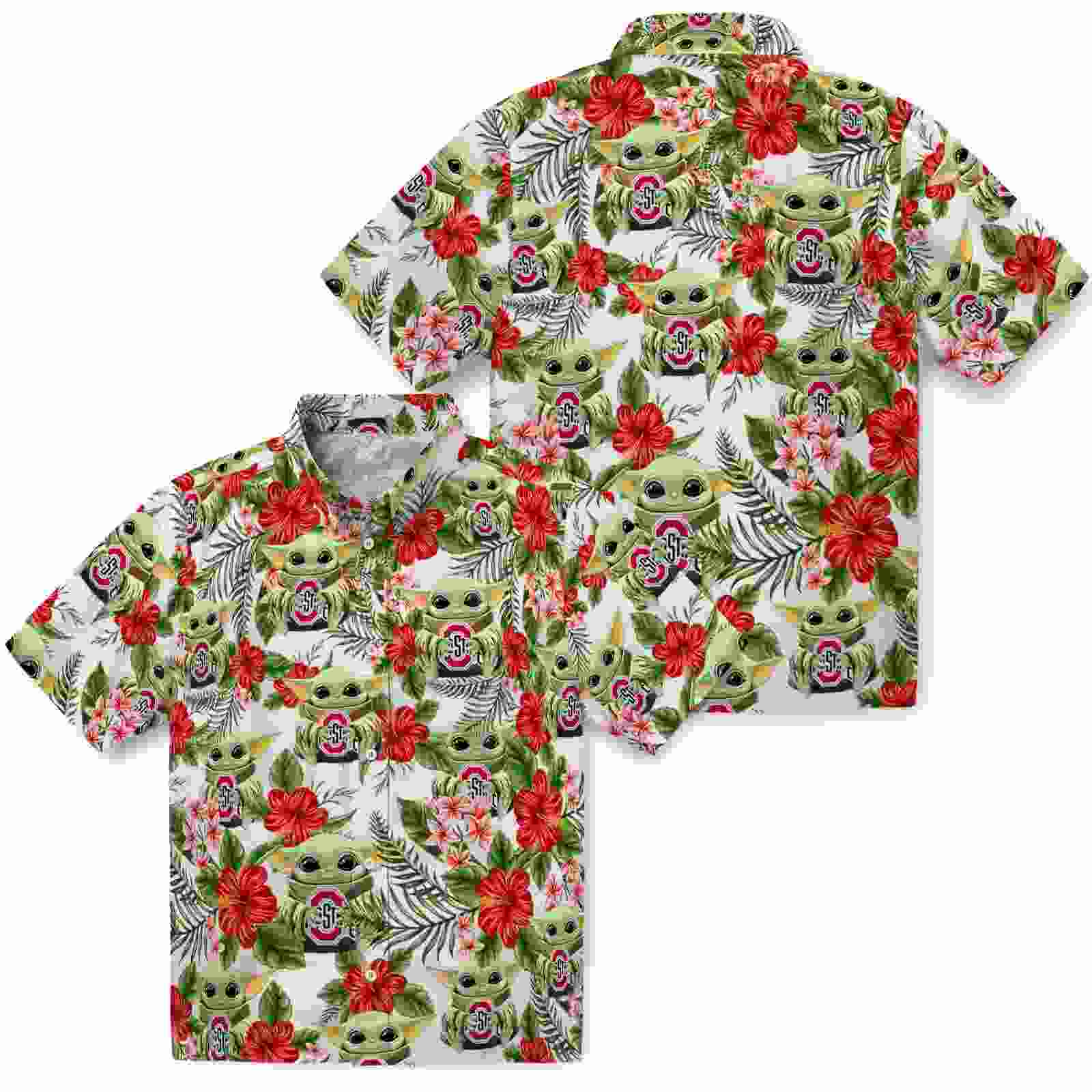 ohio state buckeyes tropical yoda green hawaiian shirt high quality